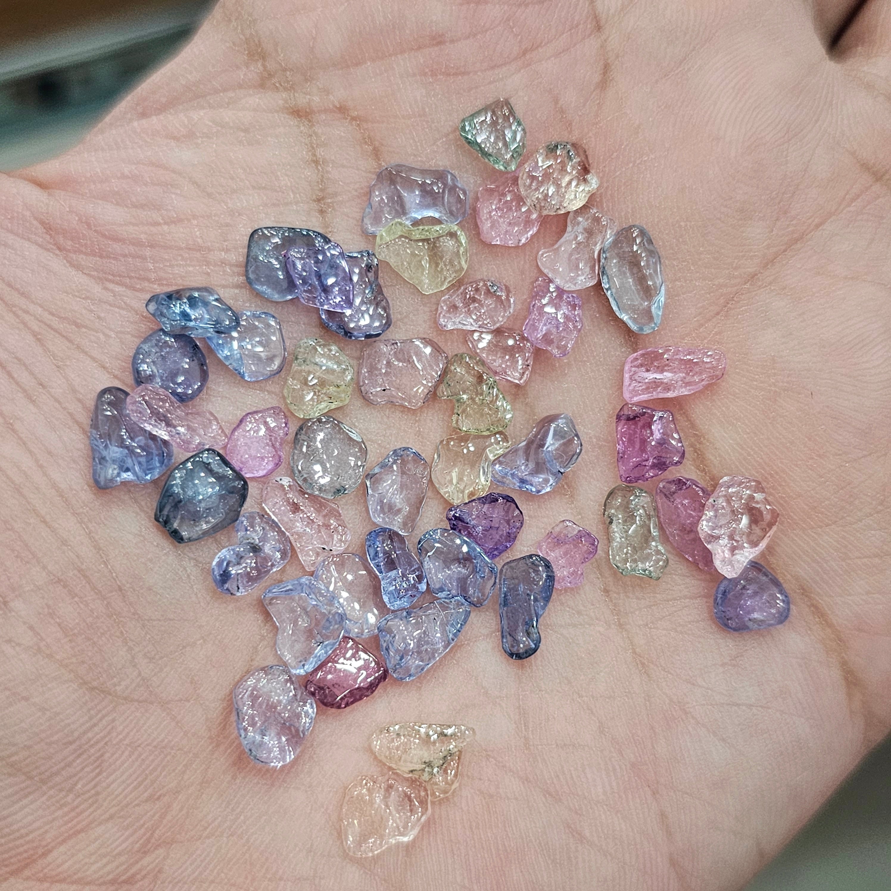 10 Cts Polished Pastel Raw Sapphires | 6-8mm sizes - The LabradoriteKing