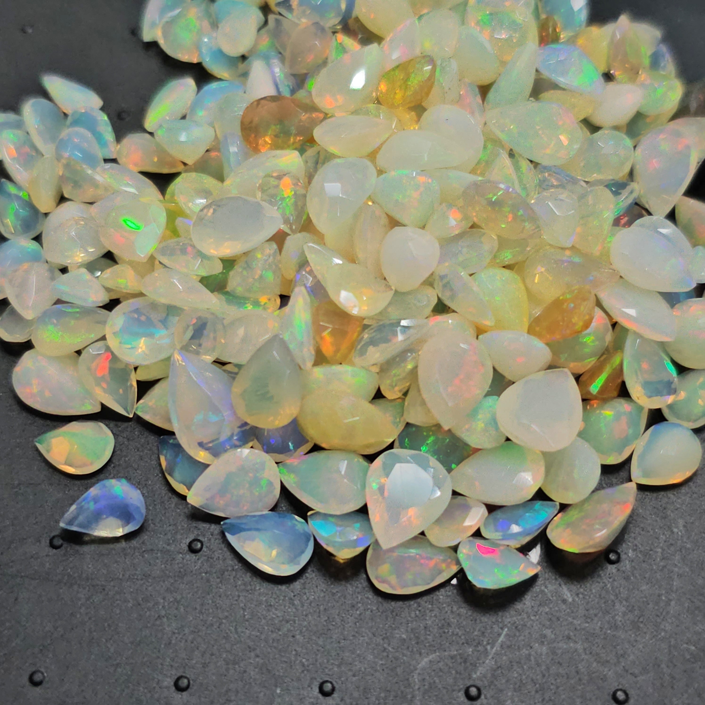 10 Pcs Natural Opal Faceted | Pear Shape | Sizes: 6-10mm - The LabradoriteKing