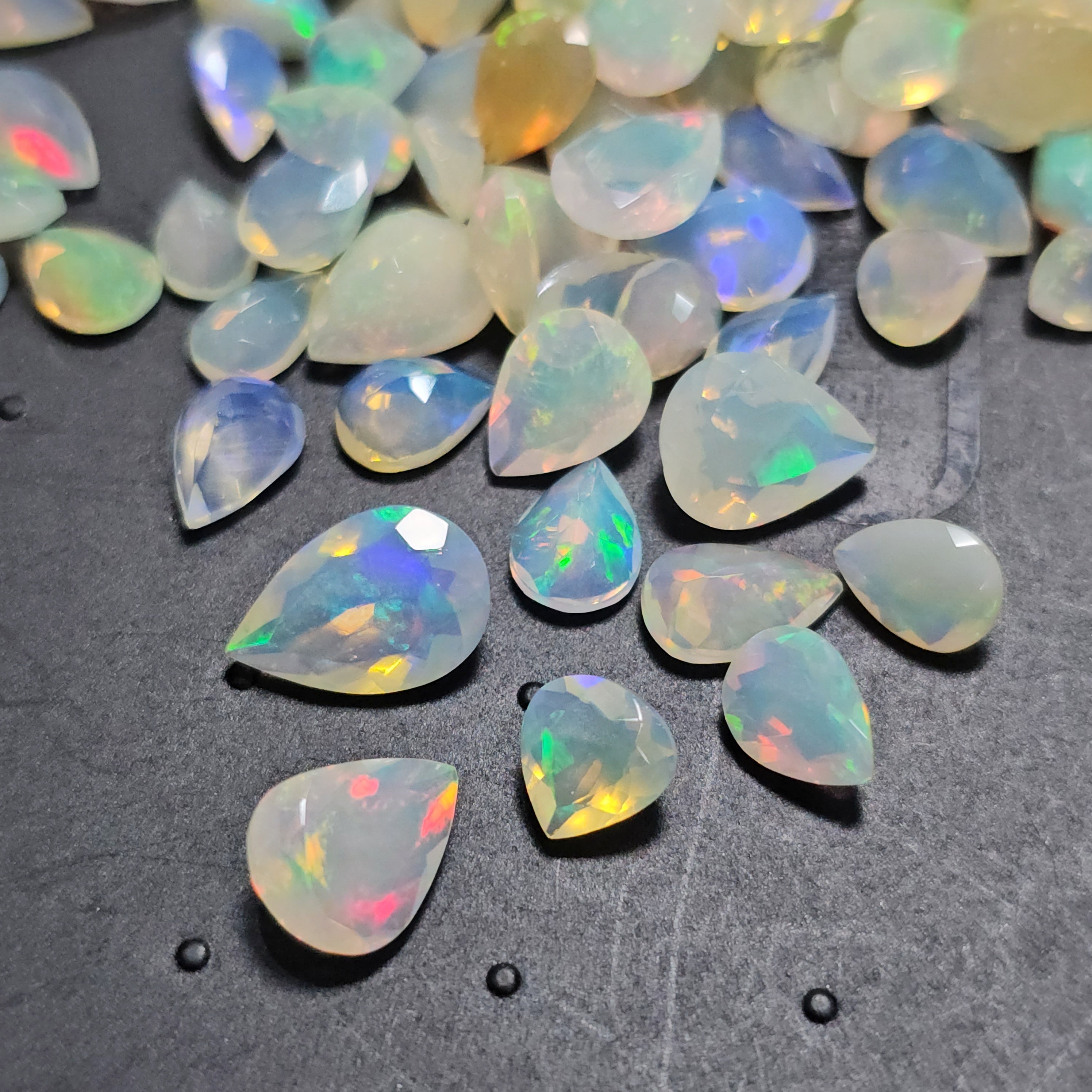 10 Pcs Natural Opal Faceted | Pear Shape | Sizes: 6-10mm - The LabradoriteKing