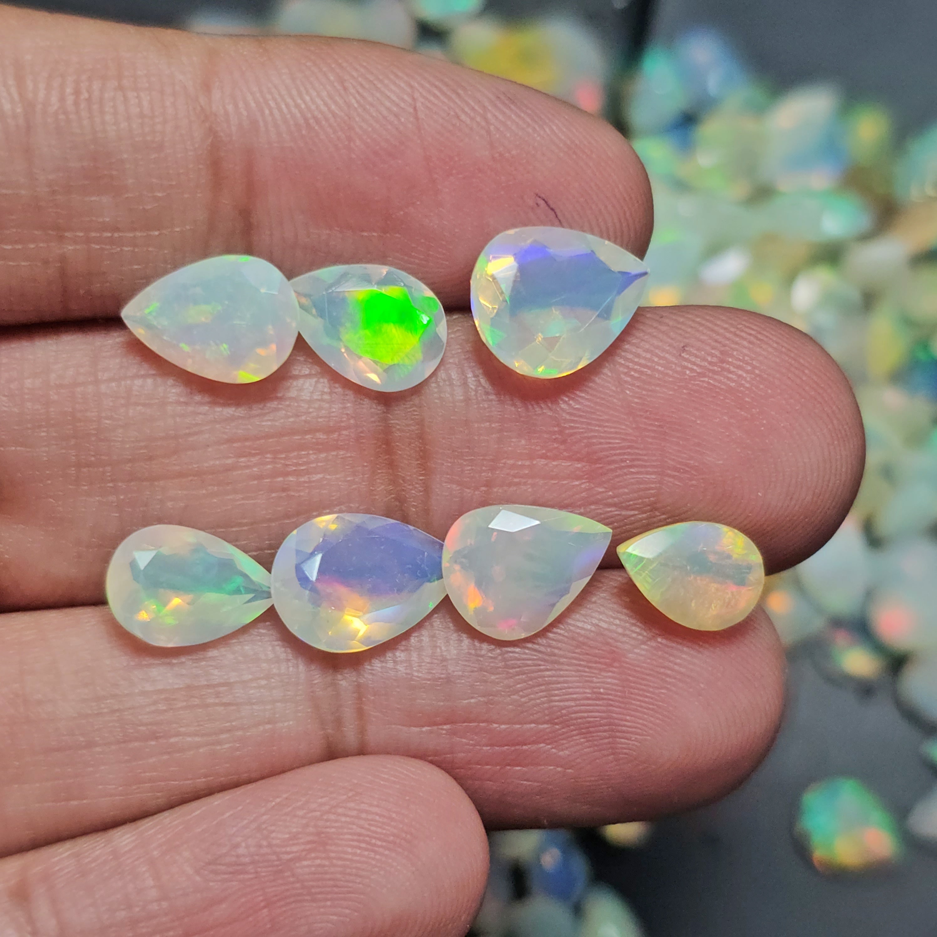 10 Pcs Natural Opal Faceted | Pear Shape | Sizes: 6-10mm - The LabradoriteKing