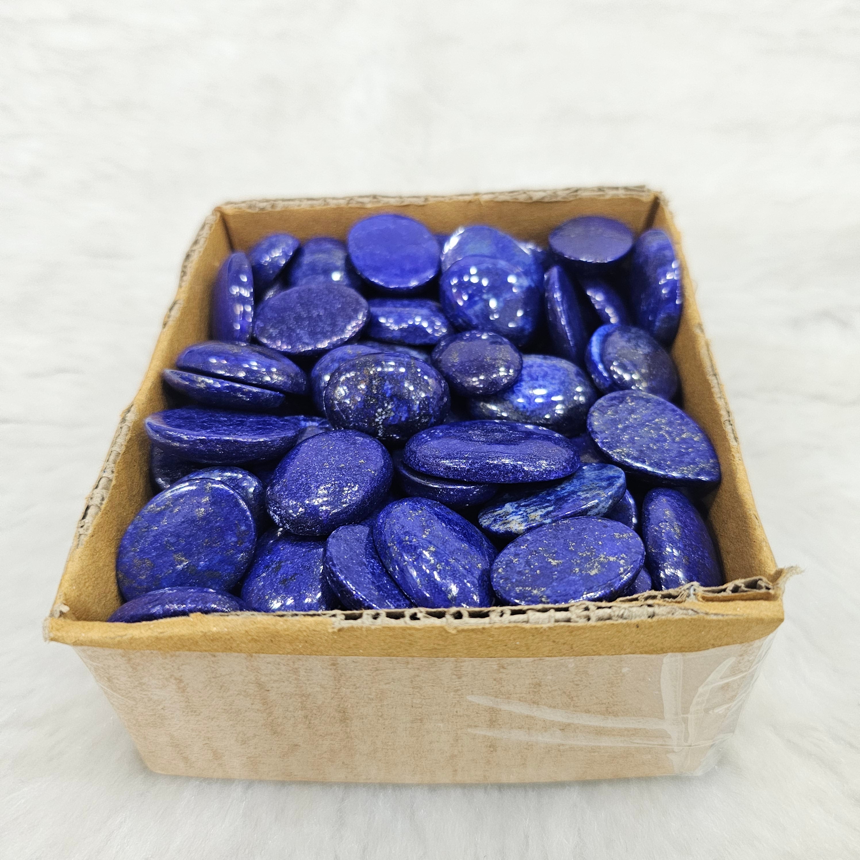 500 Gram of Deep Blue Lapis Lazuli Cabochons | 1-2" Inches| 60-70Pcs - The LabradoriteKing