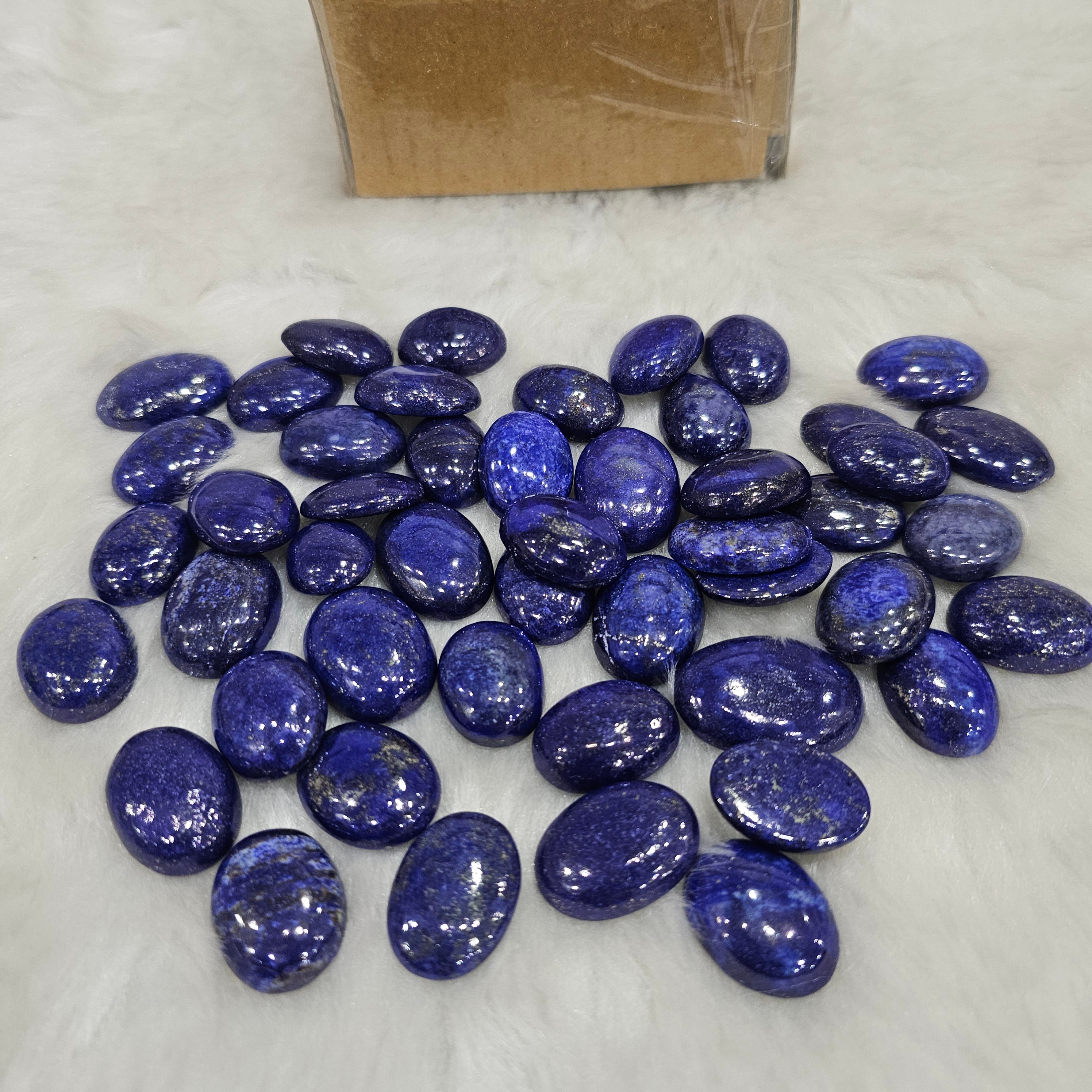 500 Gram of Deep Blue Lapis Lazuli Cabochons | 1-2" Inches| 60-70Pcs - The LabradoriteKing