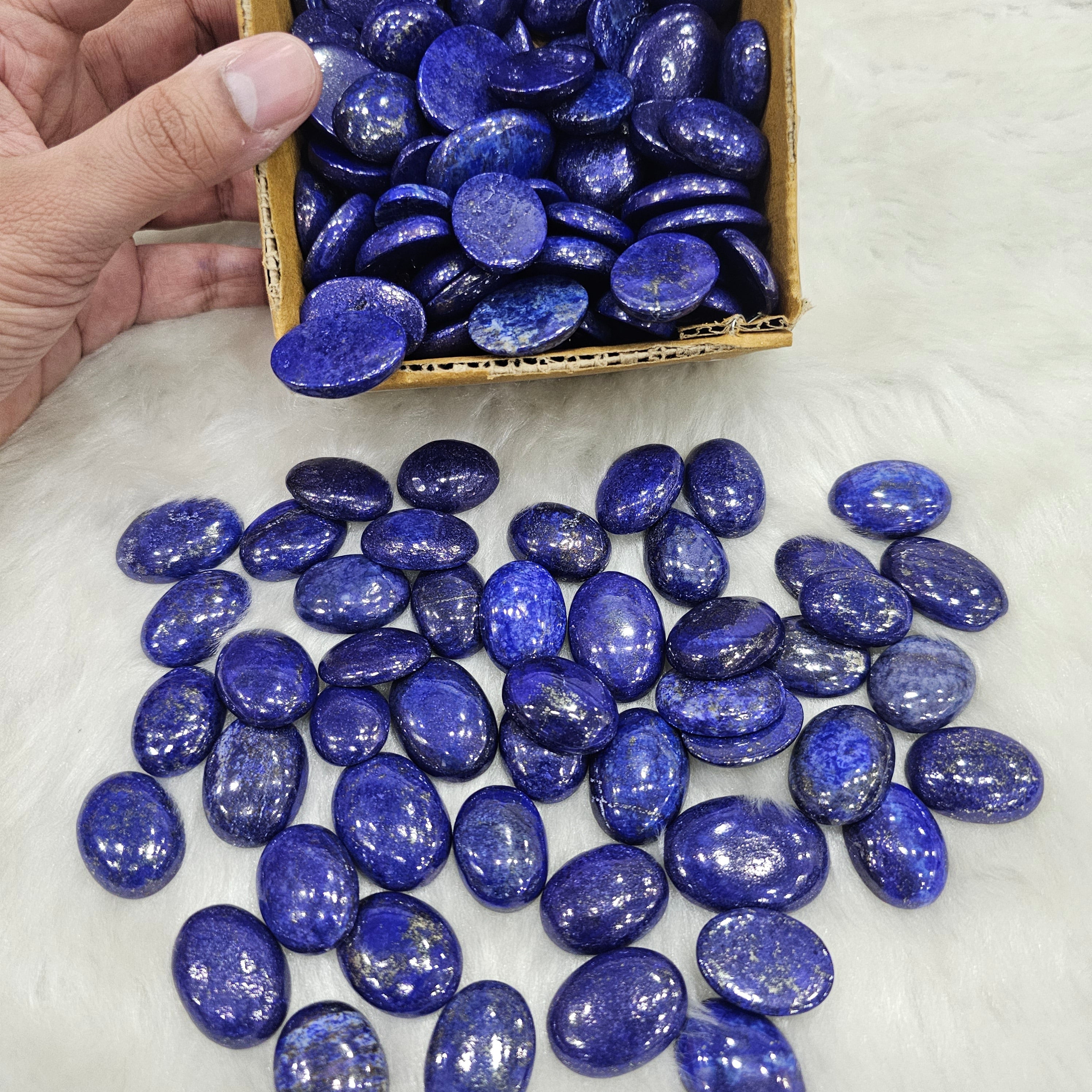 500 Gram of Deep Blue Lapis Lazuli Cabochons | 1-2" Inches| 60-70Pcs - The LabradoriteKing