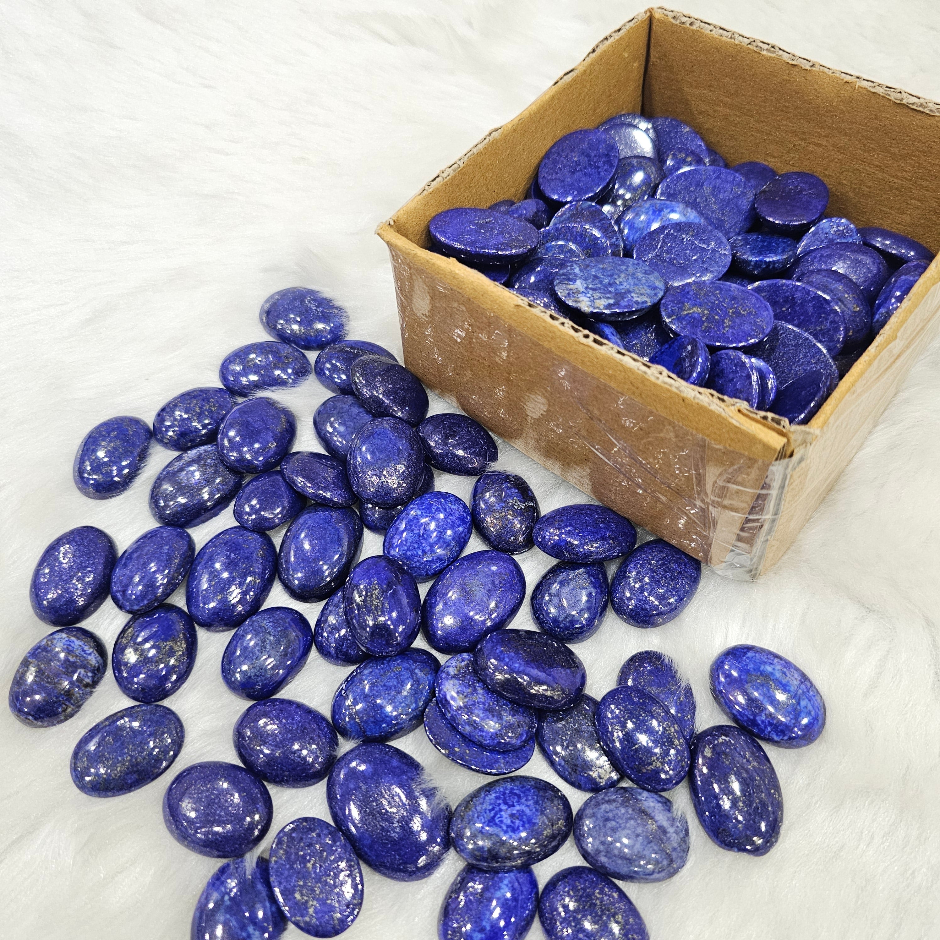 500 Gram of Deep Blue Lapis Lazuli Cabochons | 1-2" Inches| 60-70Pcs - The LabradoriteKing