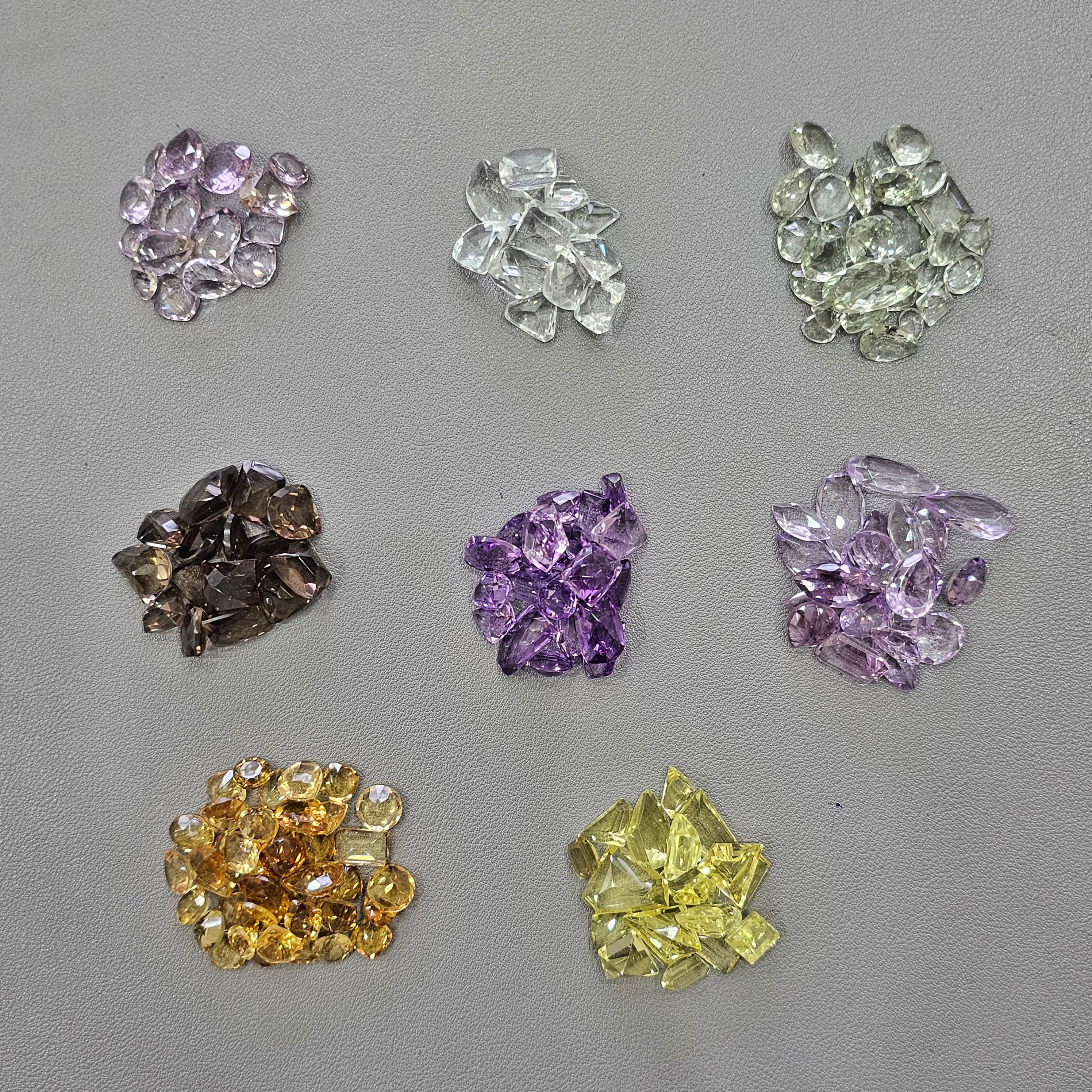 Scoop of Amethyst, Prsiolite, Ametrines, Citrines, Clear Quartz, Smoky | 40-50 Pcs