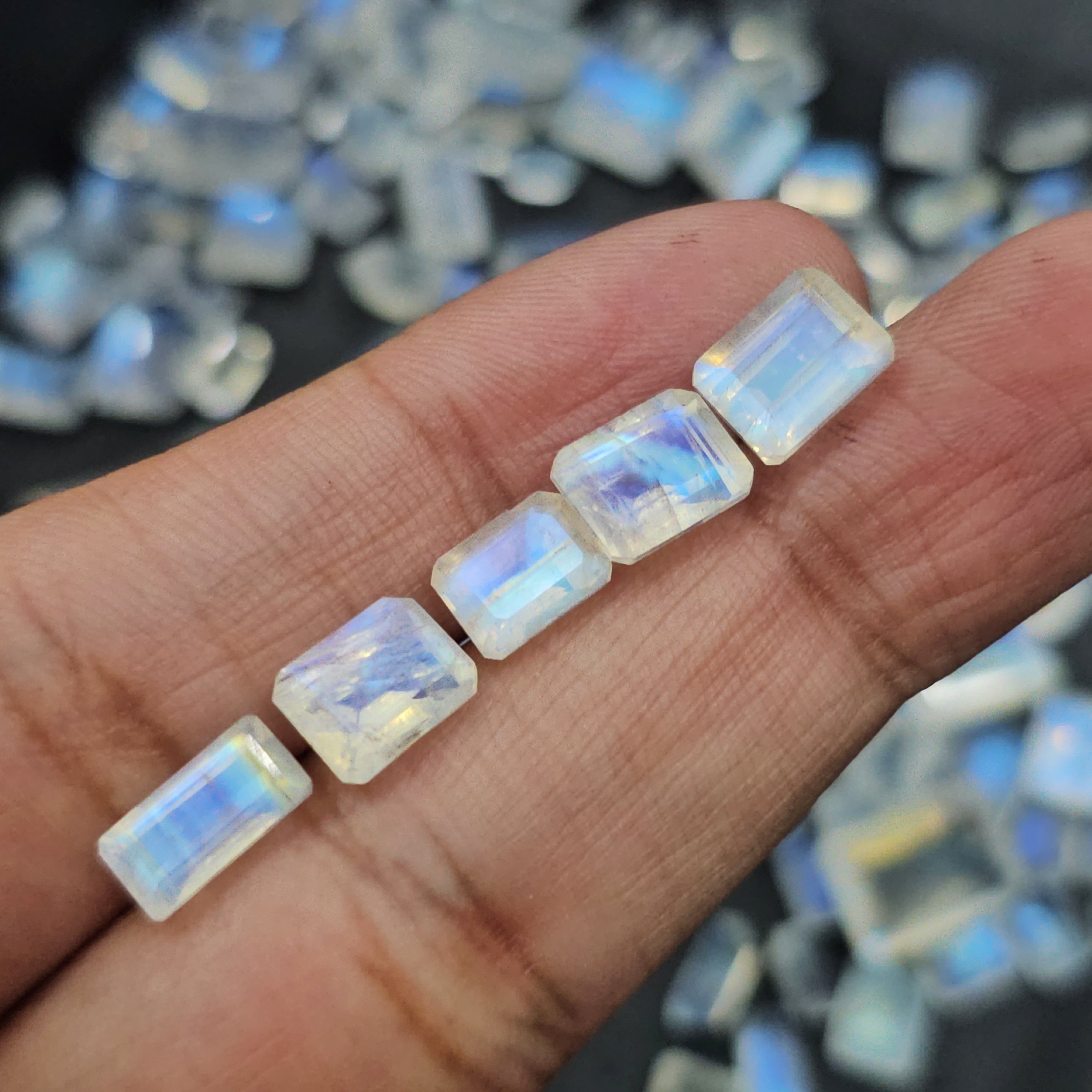 10 Pcs Faceted Moonstone Octagon | 8mm to 12mm sizes - The LabradoriteKing