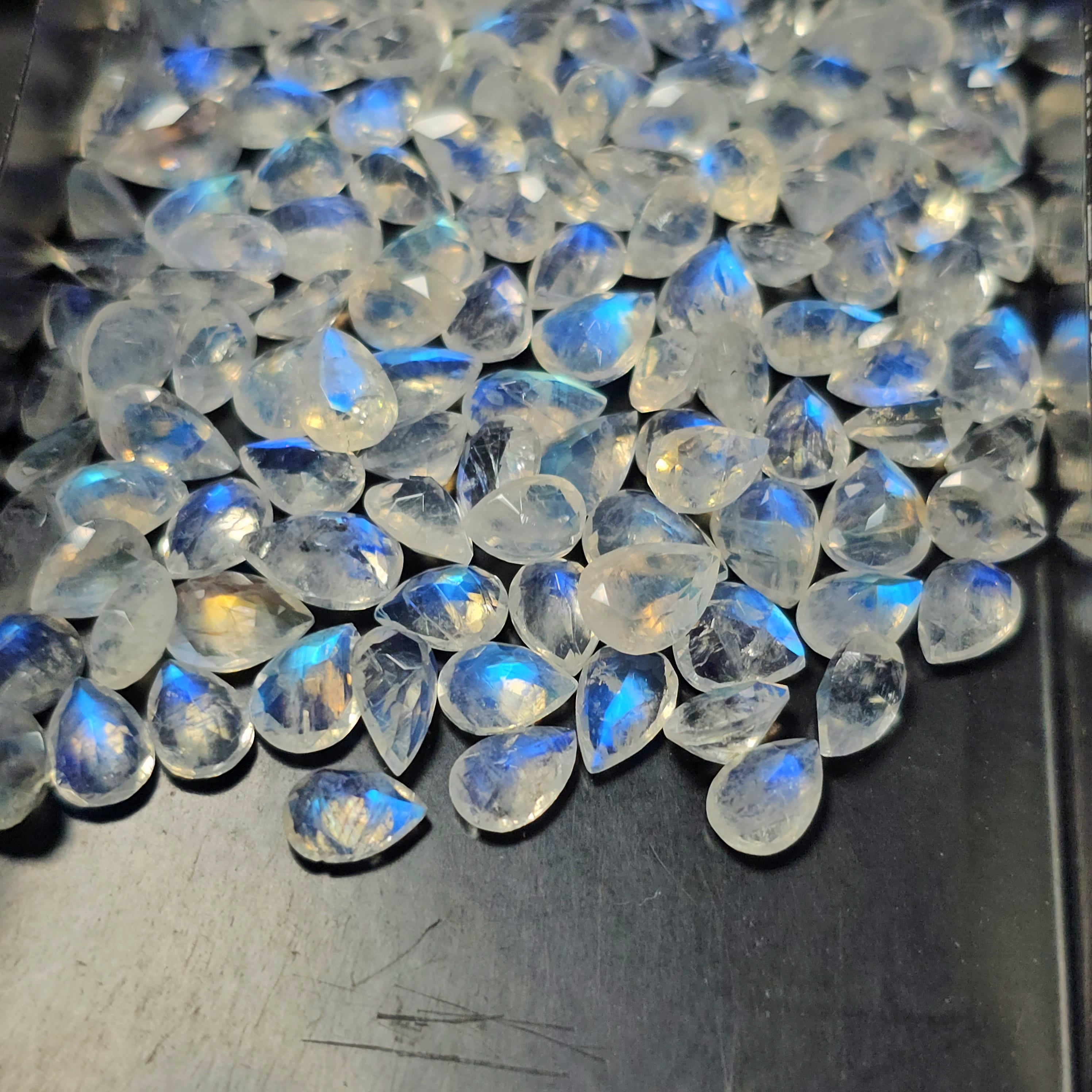 15 Pcs Faceted Moonstone Pear Calibrated | 7x5mm, 8x5mm and 8x6mm - The LabradoriteKing