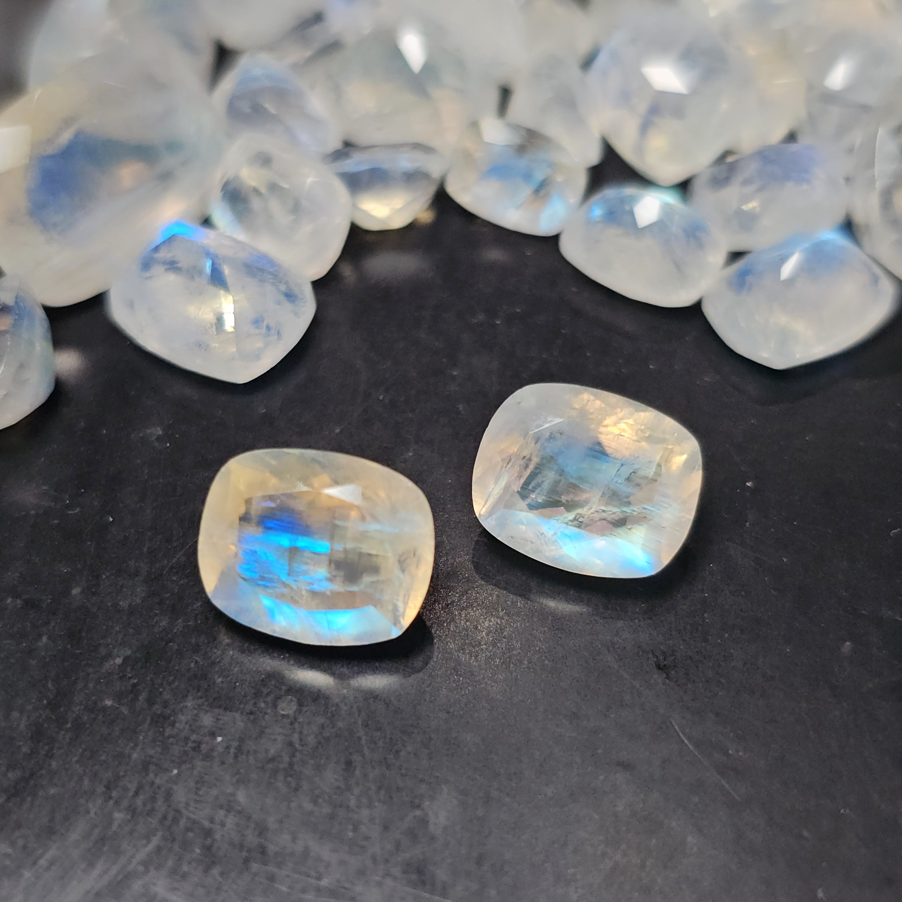 6 Pcs Faceted Moonstone Rectangle Calibrated| 7x5mm, 8x6mm, 9x7mm, 10x8mm - The LabradoriteKing