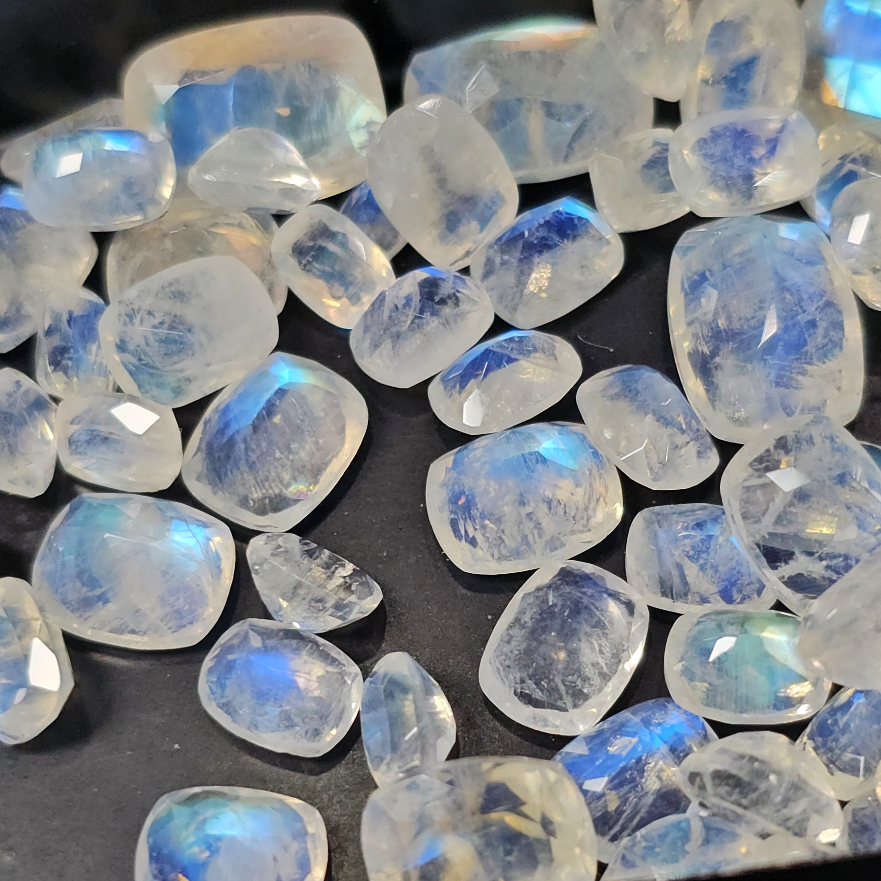 6 Pcs Faceted Moonstone Rectangle Calibrated| 7x5mm, 8x6mm, 9x7mm, 10x8mm - The LabradoriteKing