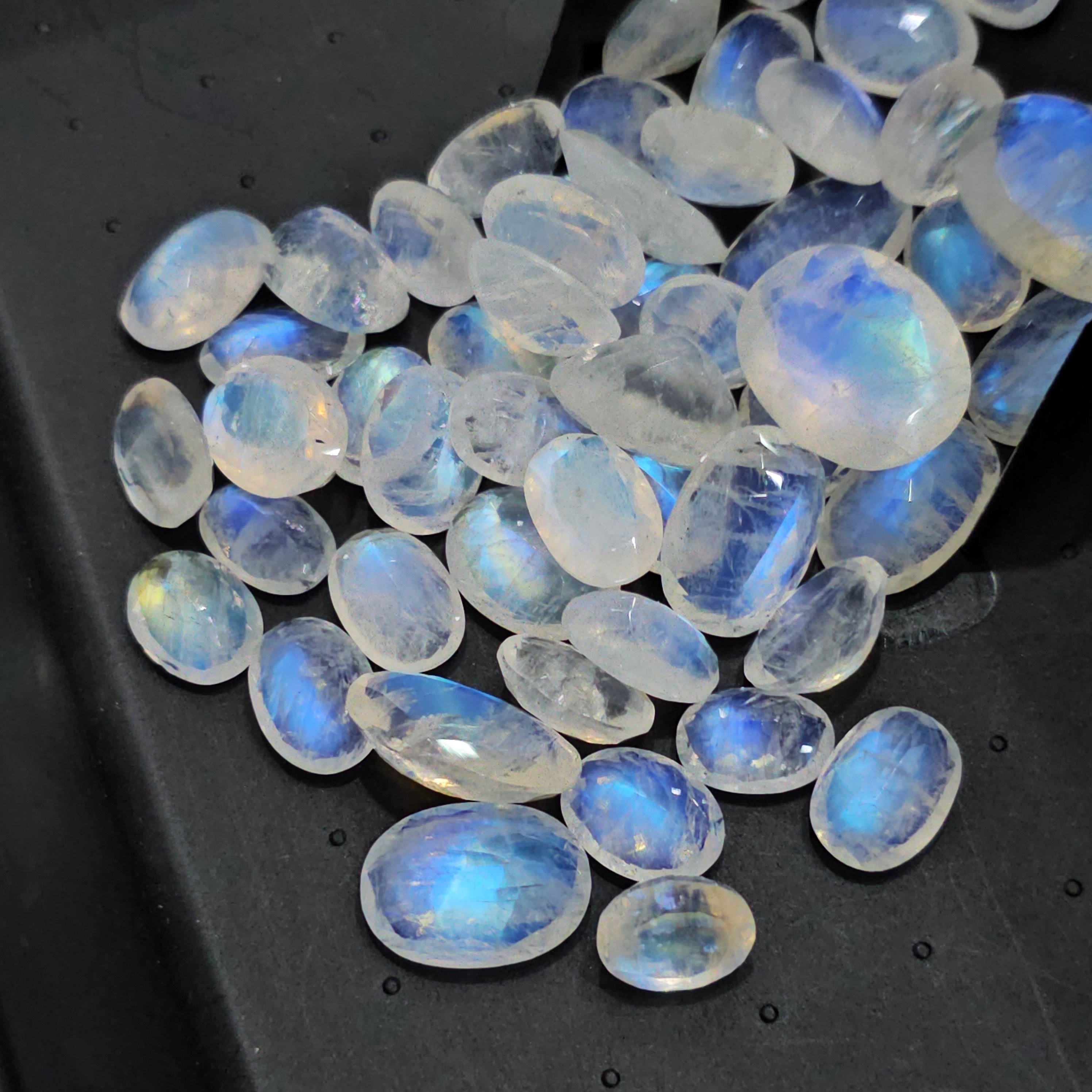 10 Pcs Big Size Faceted Moonstone Oval | 10mm to 15mm sizes - The LabradoriteKing