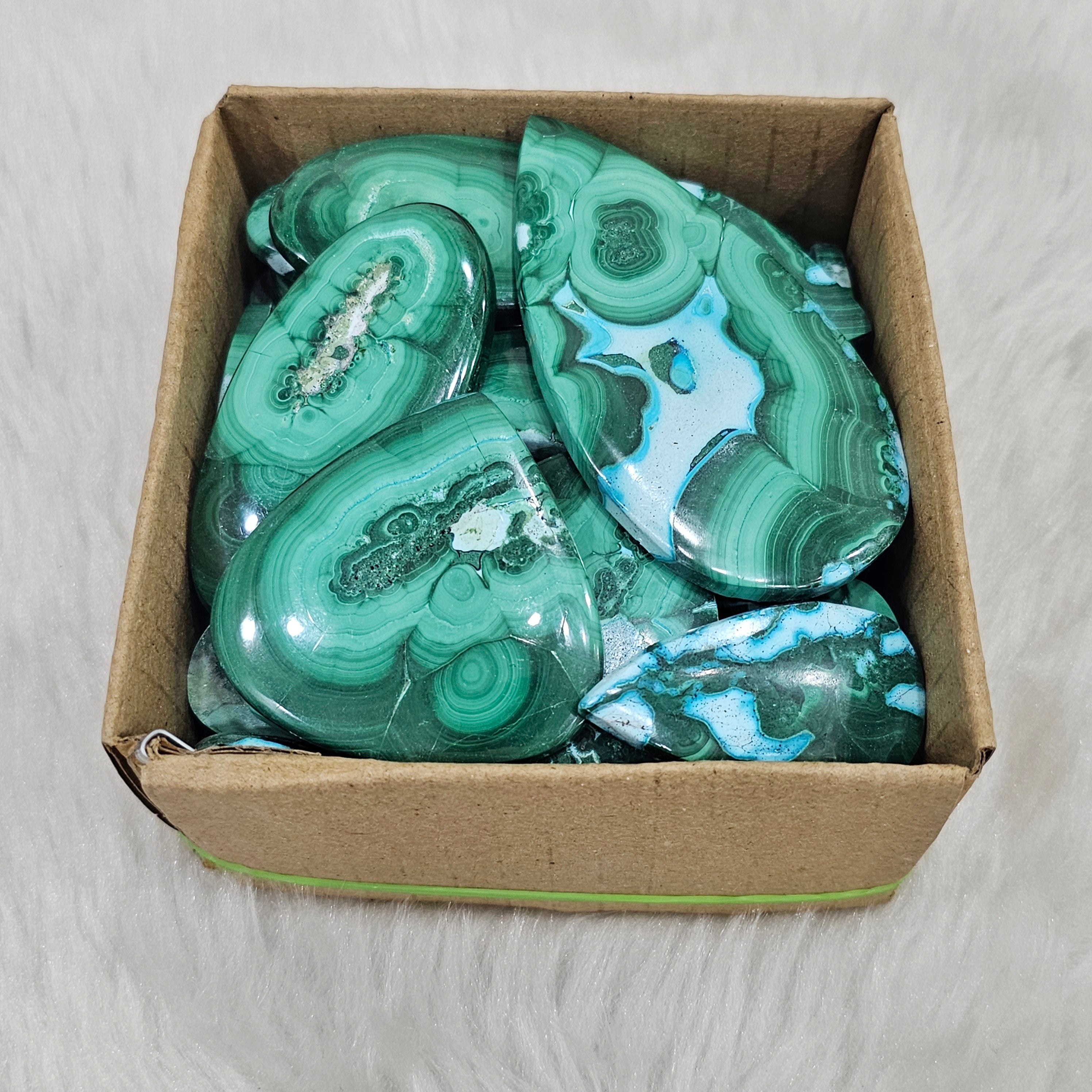 250Gram/ 500Gram of Natural Malachite Chrysocolla Cabochon | 1" to 2" Inches | 40-50Pcs | Top Quality