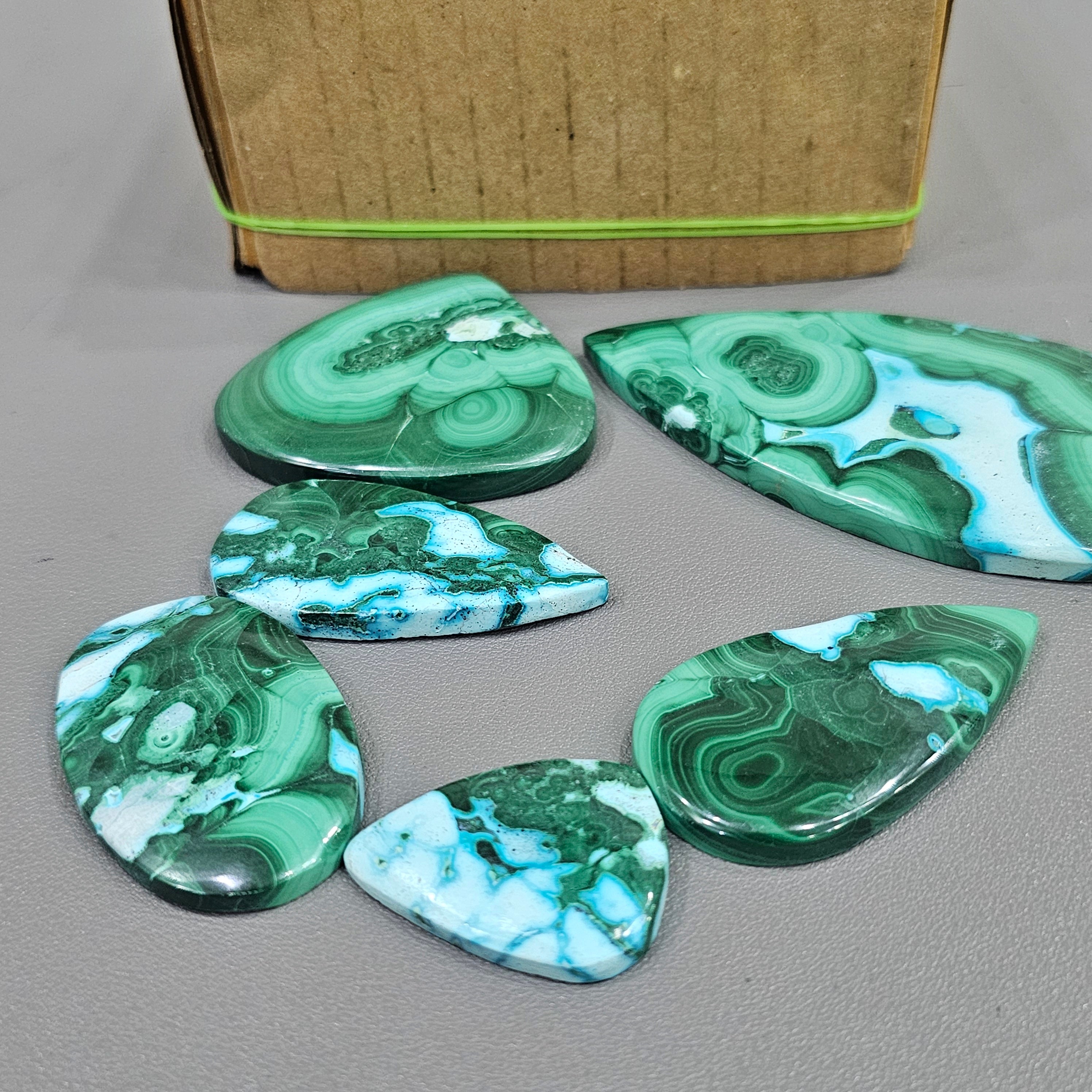 250Gram/ 500Gram of Natural Malachite Chrysocolla Cabochon | 1" to 2" Inches | 40-50Pcs | Top Quality