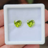 1 Pair Of Natural Peridot Faceted | Heart Shape | Size:8mm - The LabradoriteKing