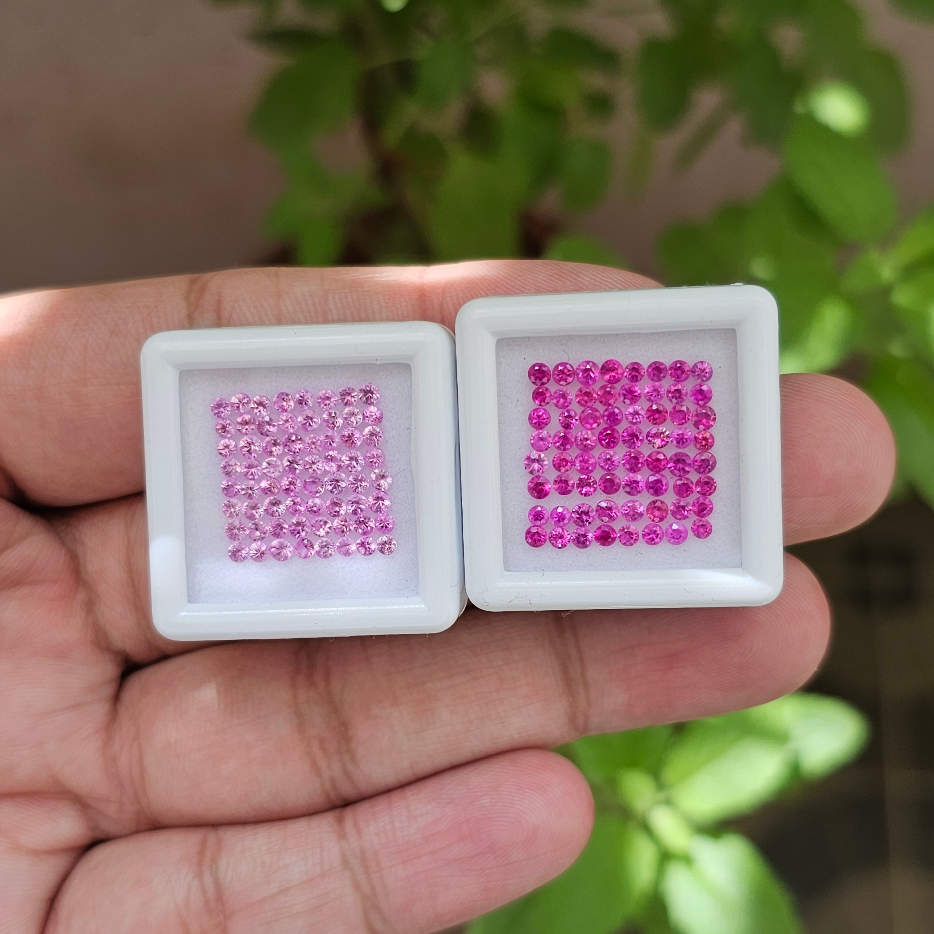 2 Set Of Natural Pink Sapphires (2 box) | Size:2mm | 128 Pcs | with Boxes - The LabradoriteKing