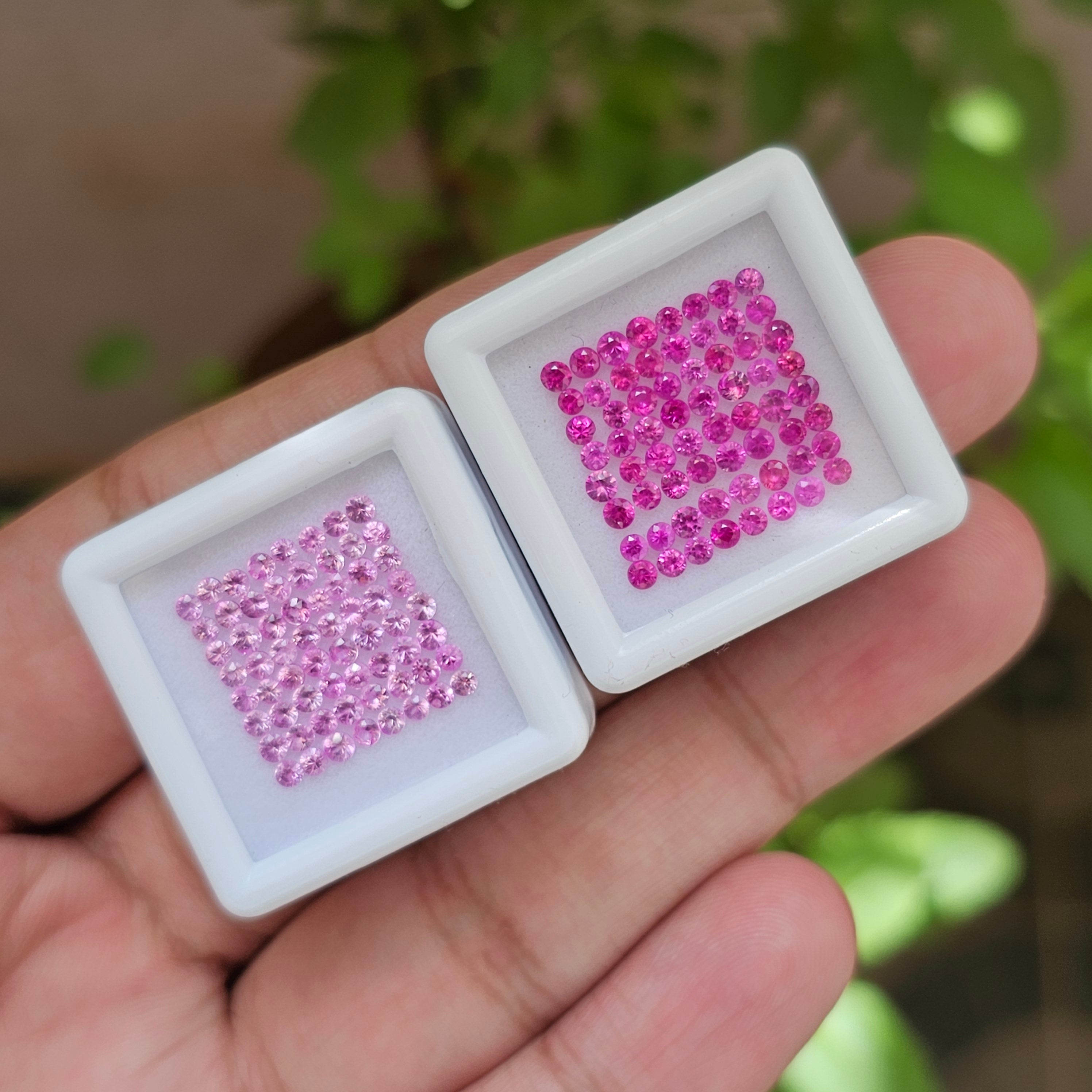 2 Set Of Natural Pink Sapphires (2 box) | Size:2mm | 128 Pcs | with Boxes - The LabradoriteKing