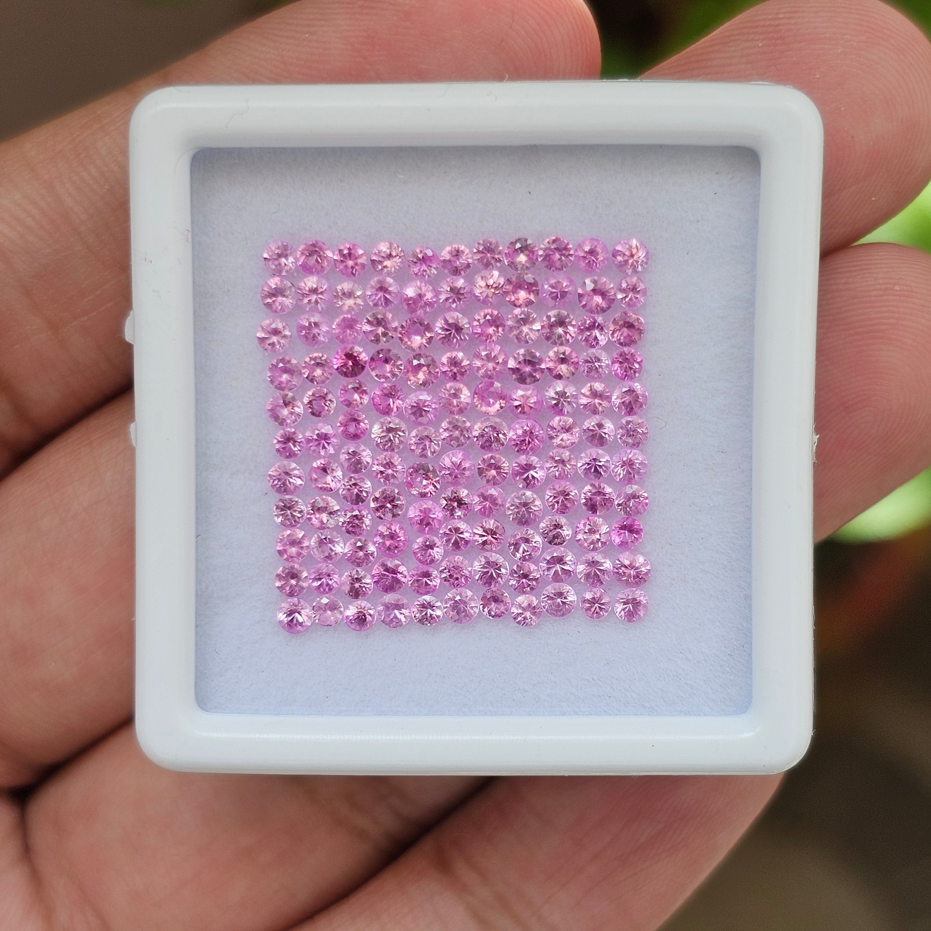 122 Pcs Natural Pink Sapphire Diamond Cut | 2mm| 5.8 Cts - The LabradoriteKing