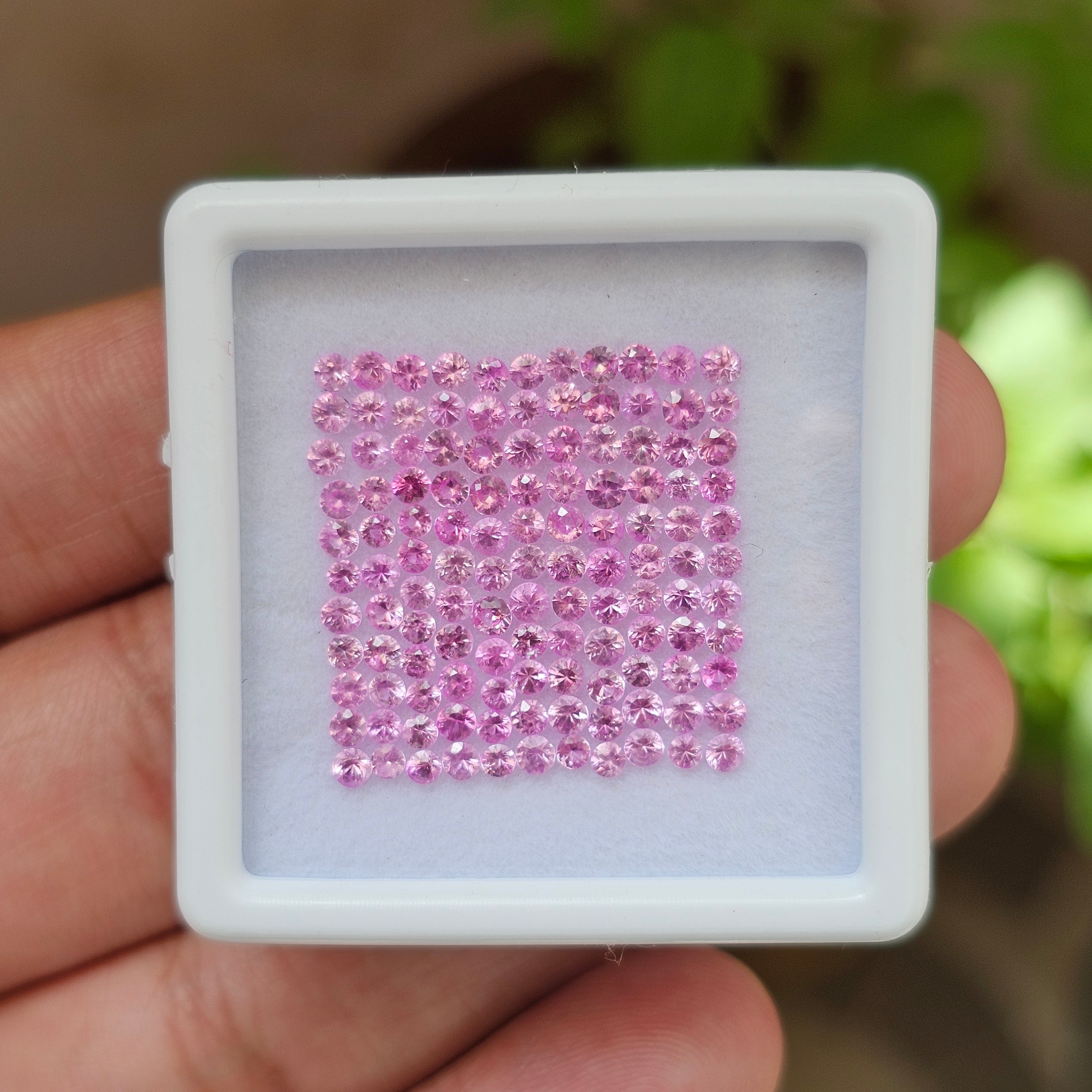 122 Pcs Natural Pink Sapphire Diamond Cut | 2mm| 5.8 Cts - The LabradoriteKing