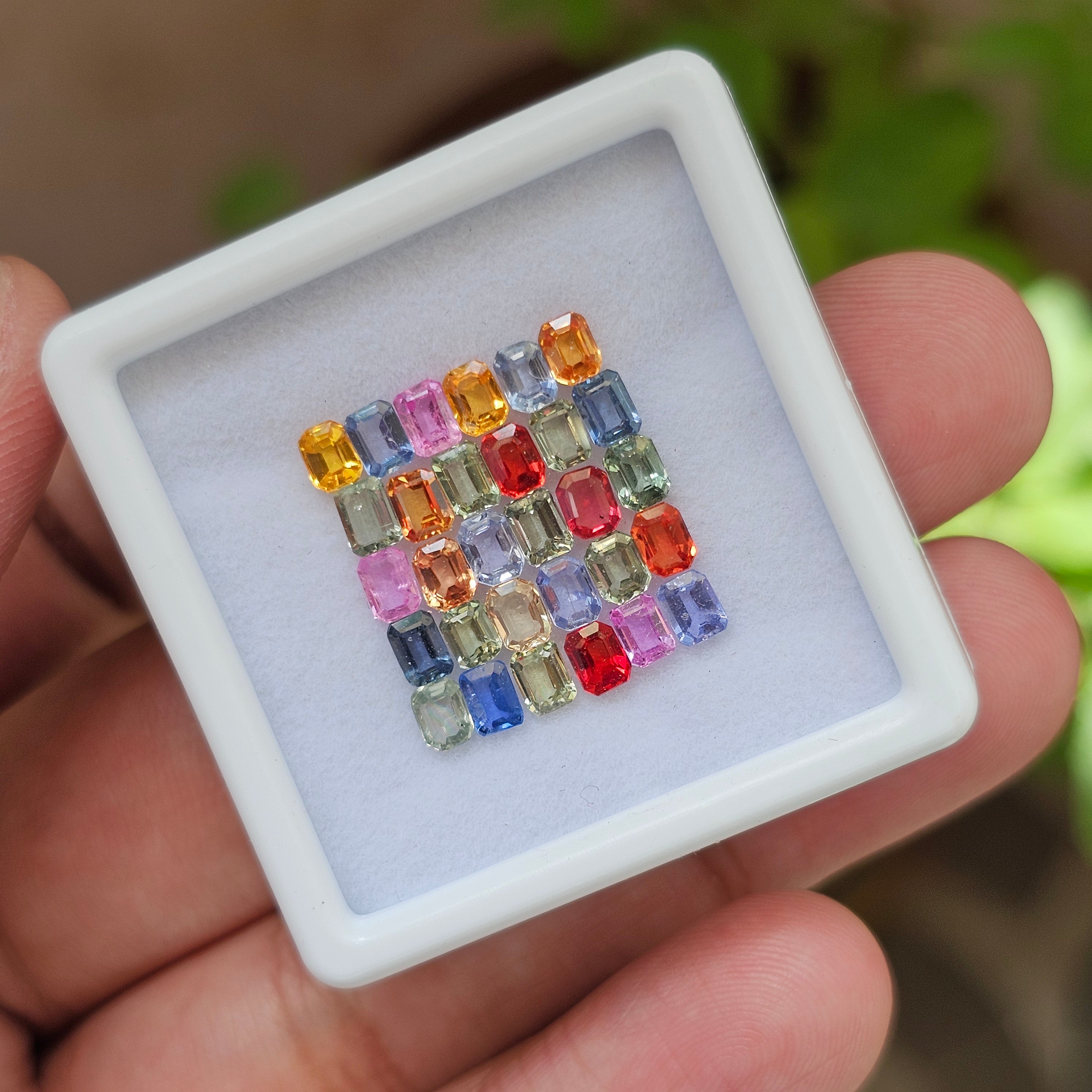 30 Pcs Of Sapphire Multi Color | 4x3mm | 7.7 Cts - The LabradoriteKing