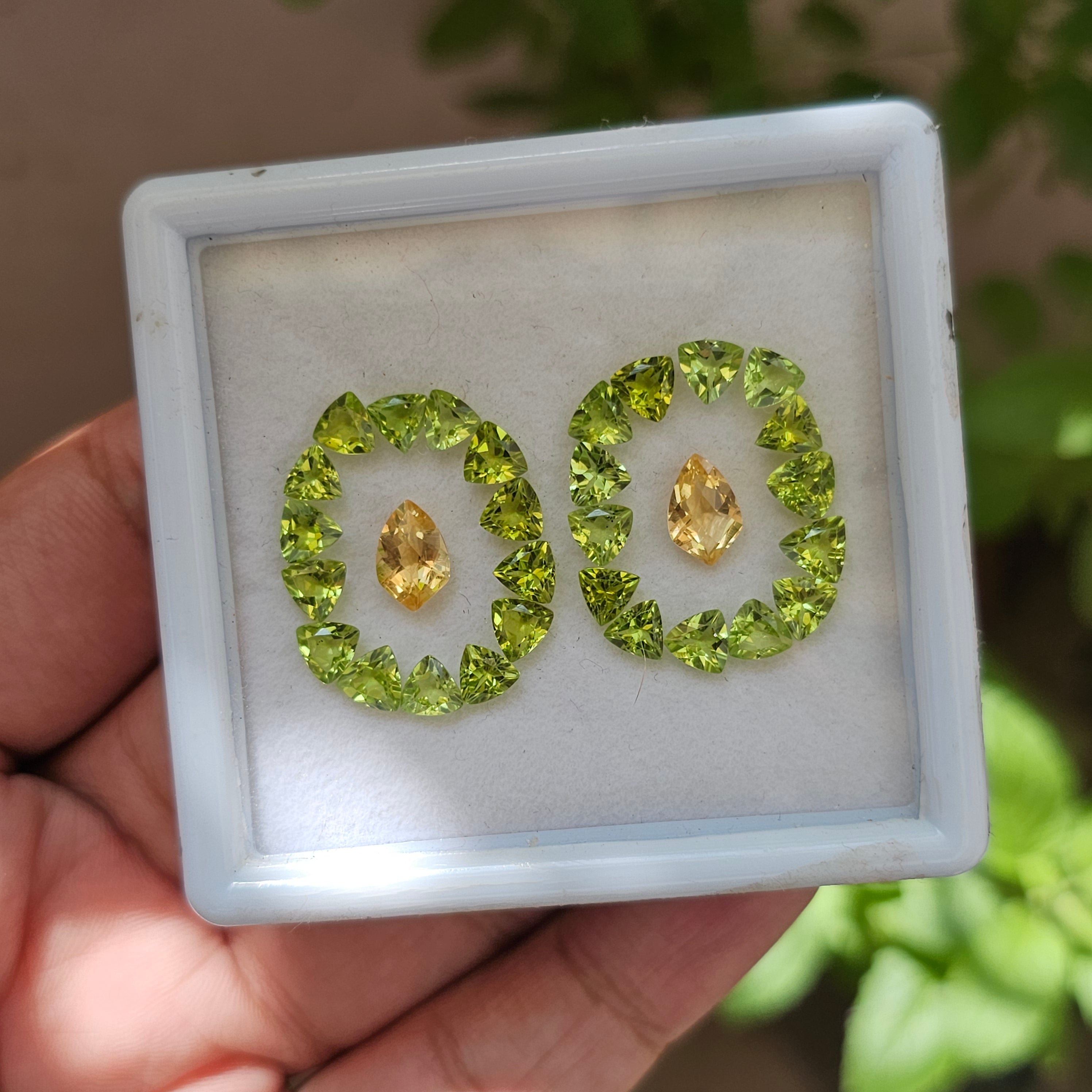 30Pcs Of Natural Peridot & Citrine Faceted | Shape:Mix  | Size:5-9mm - The LabradoriteKing