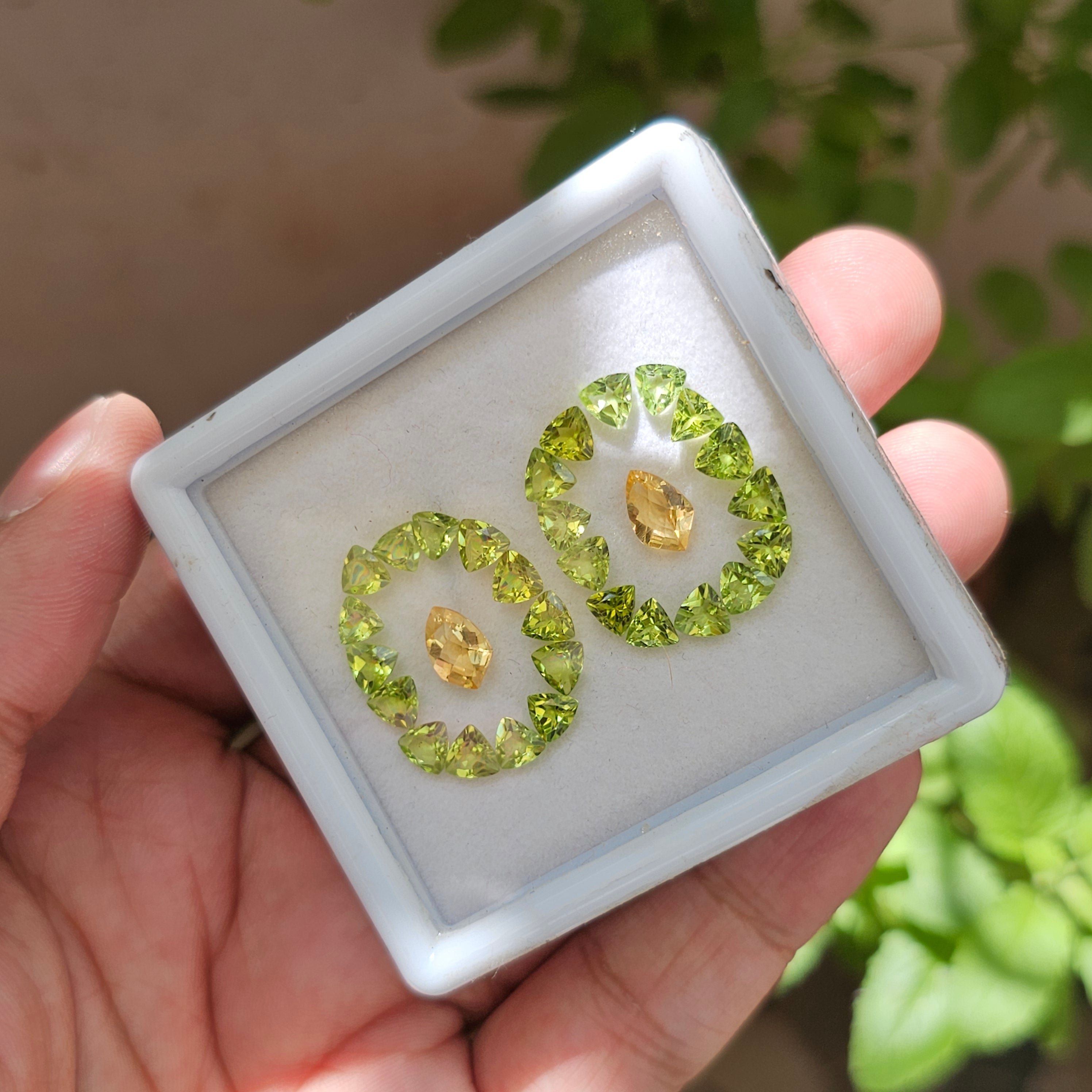 30Pcs Of Natural Peridot & Citrine Faceted | Shape:Mix  | Size:5-9mm - The LabradoriteKing