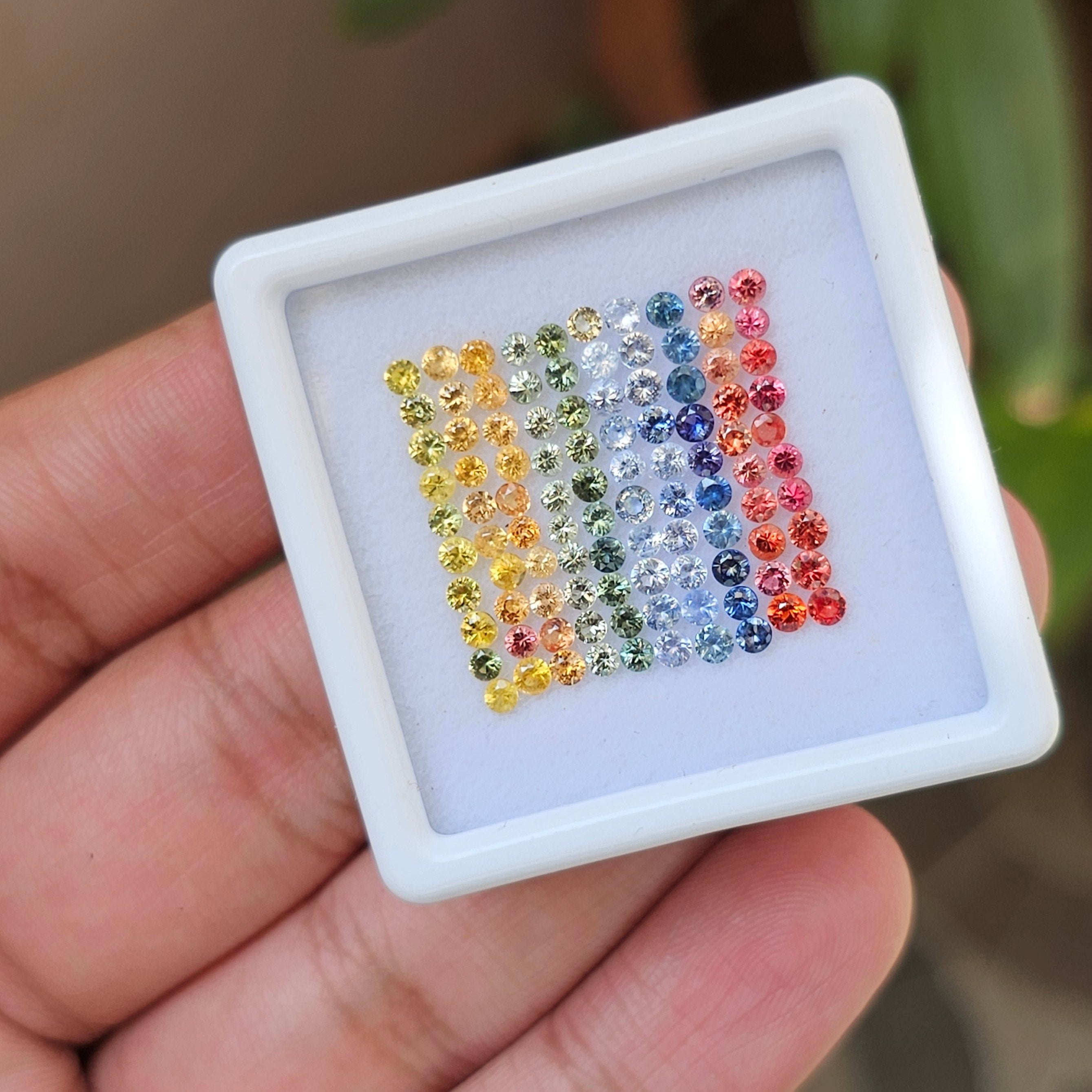 100 Pcs Of Sapphire Multi Color | 2mm | 5.5 Cts - The LabradoriteKing