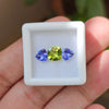 3 Pcs Of Natural Tanzanite & Peridot Faceted | Shape: Mix| Size:6-7mm