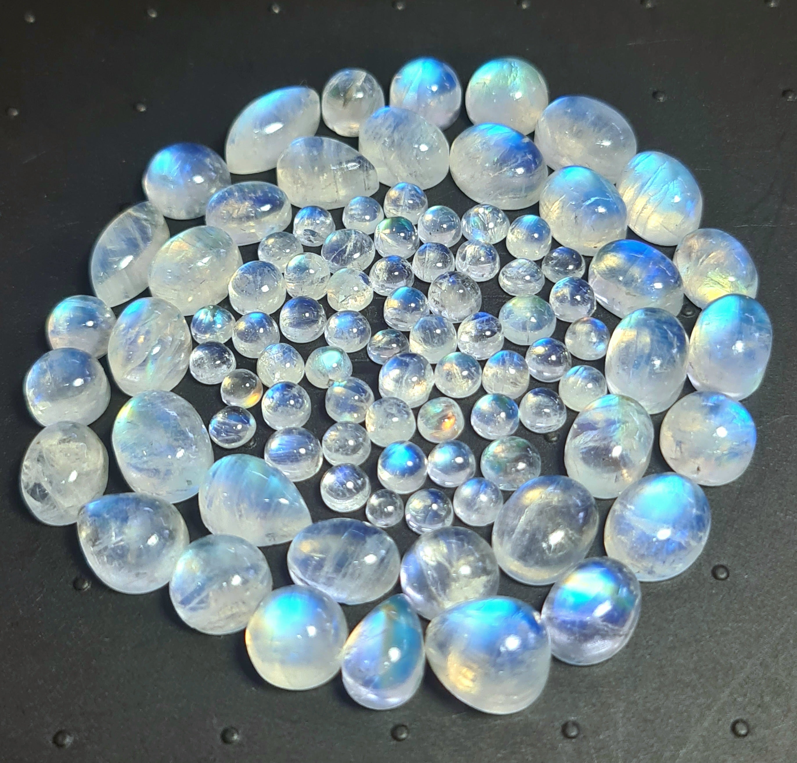 90 Pcs Natural Moonstone Cabochon Gemstone|Mix Shape| 3-10mm - The LabradoriteKing