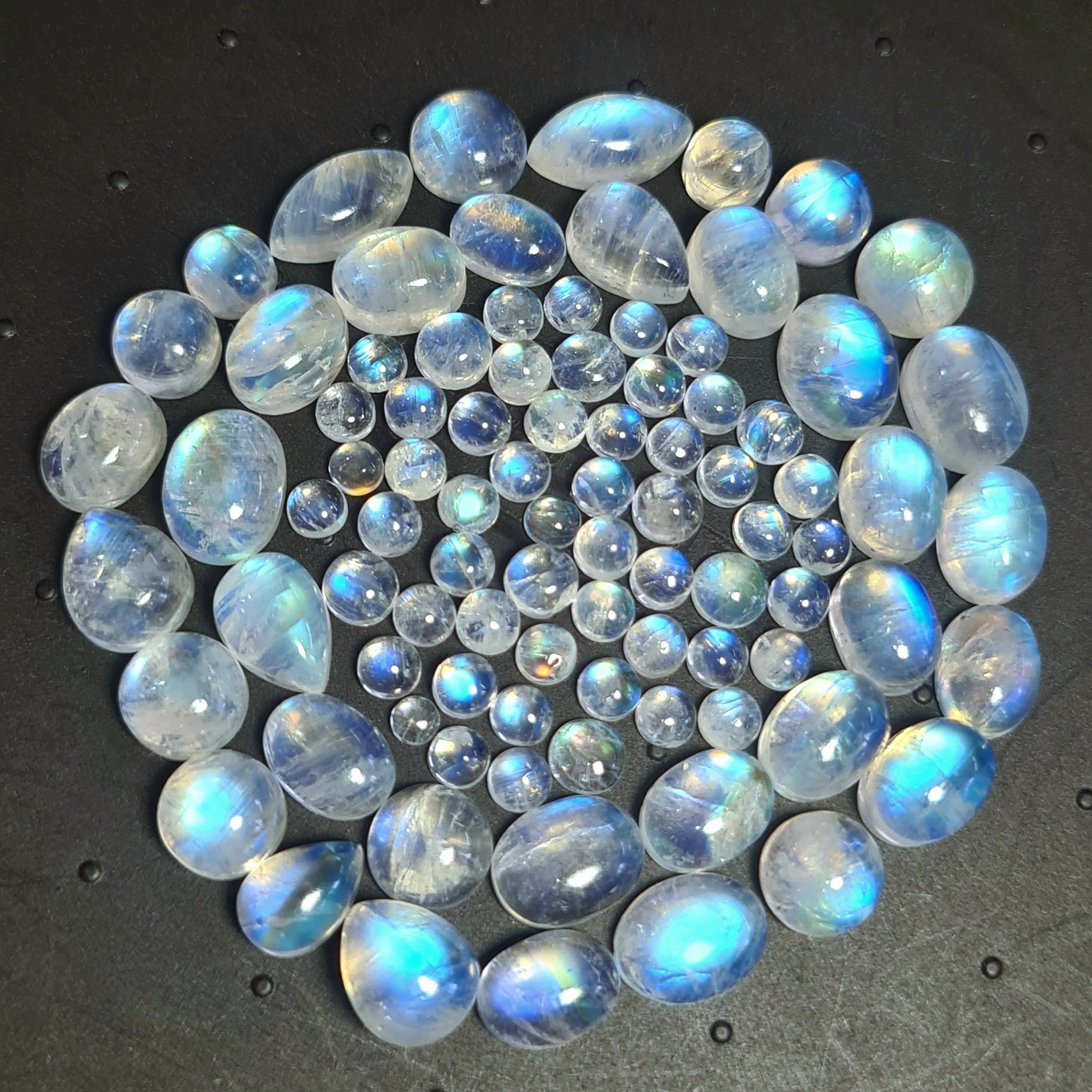 90 Pcs Natural Moonstone Cabochon Gemstone|Mix Shape| 3-10mm - The LabradoriteKing