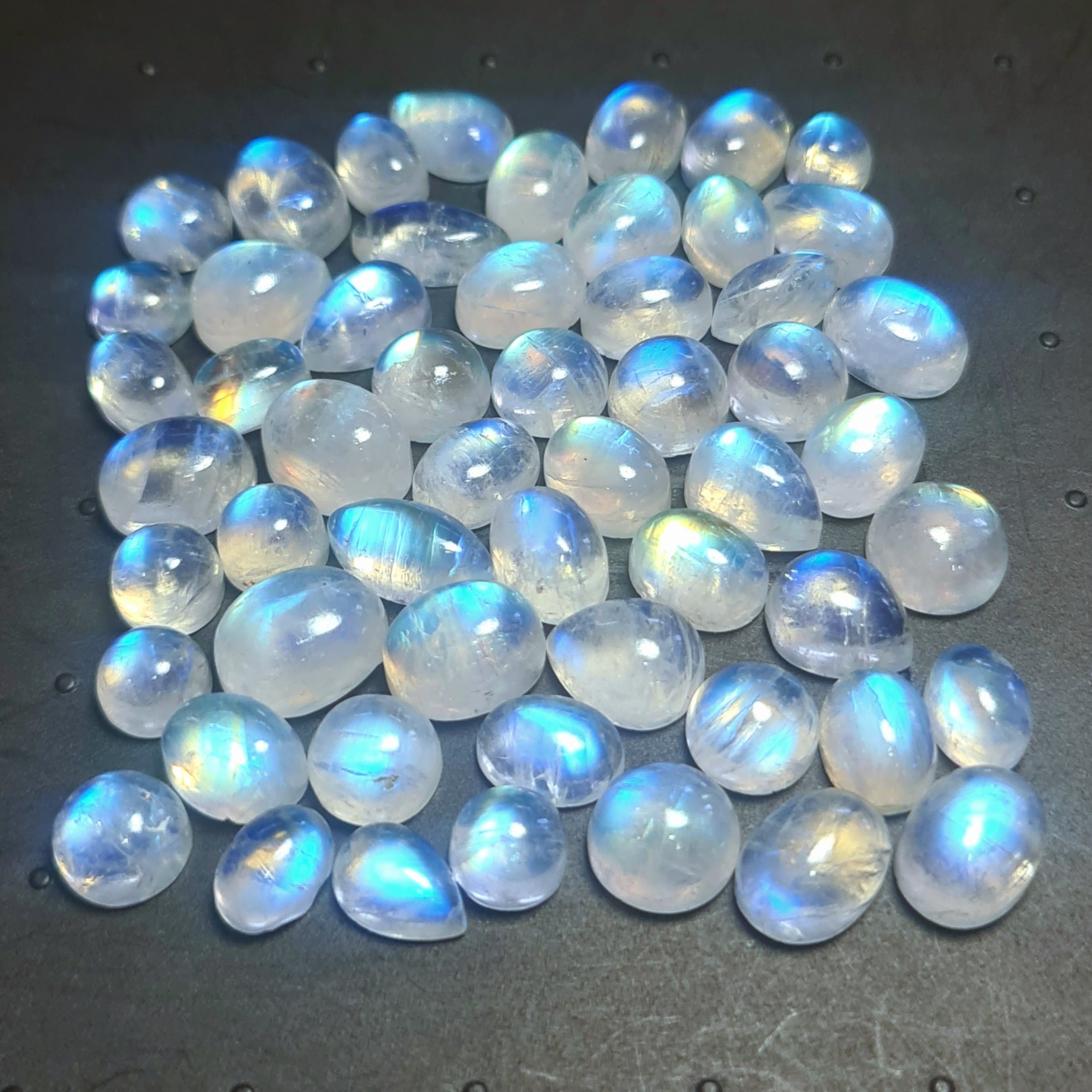 43 Pcs Natural Moonstone Cabochon Gemstone|Mix Shape| 5-12mm - The LabradoriteKing