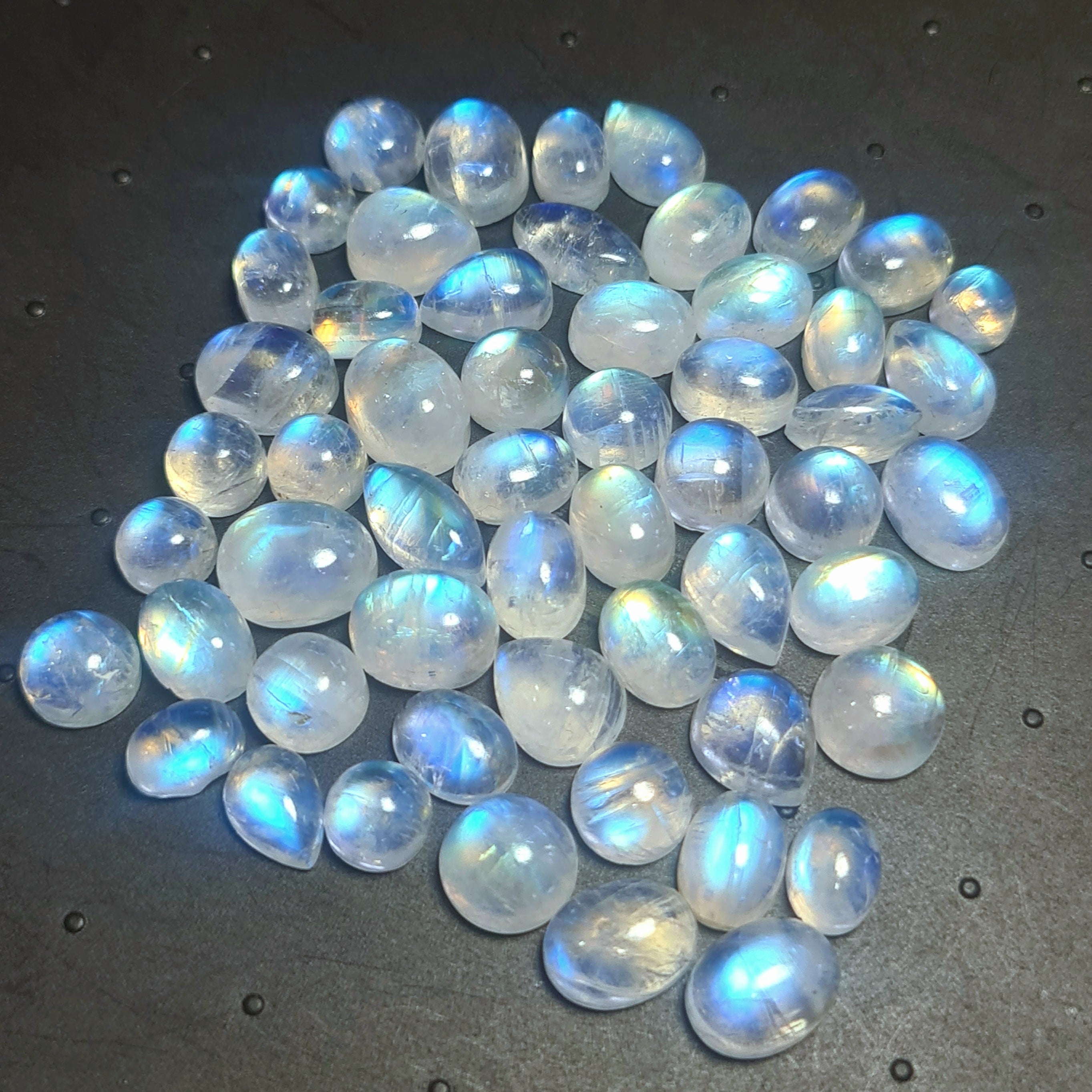 43 Pcs Natural Moonstone Cabochon Gemstone|Mix Shape| 5-12mm - The LabradoriteKing