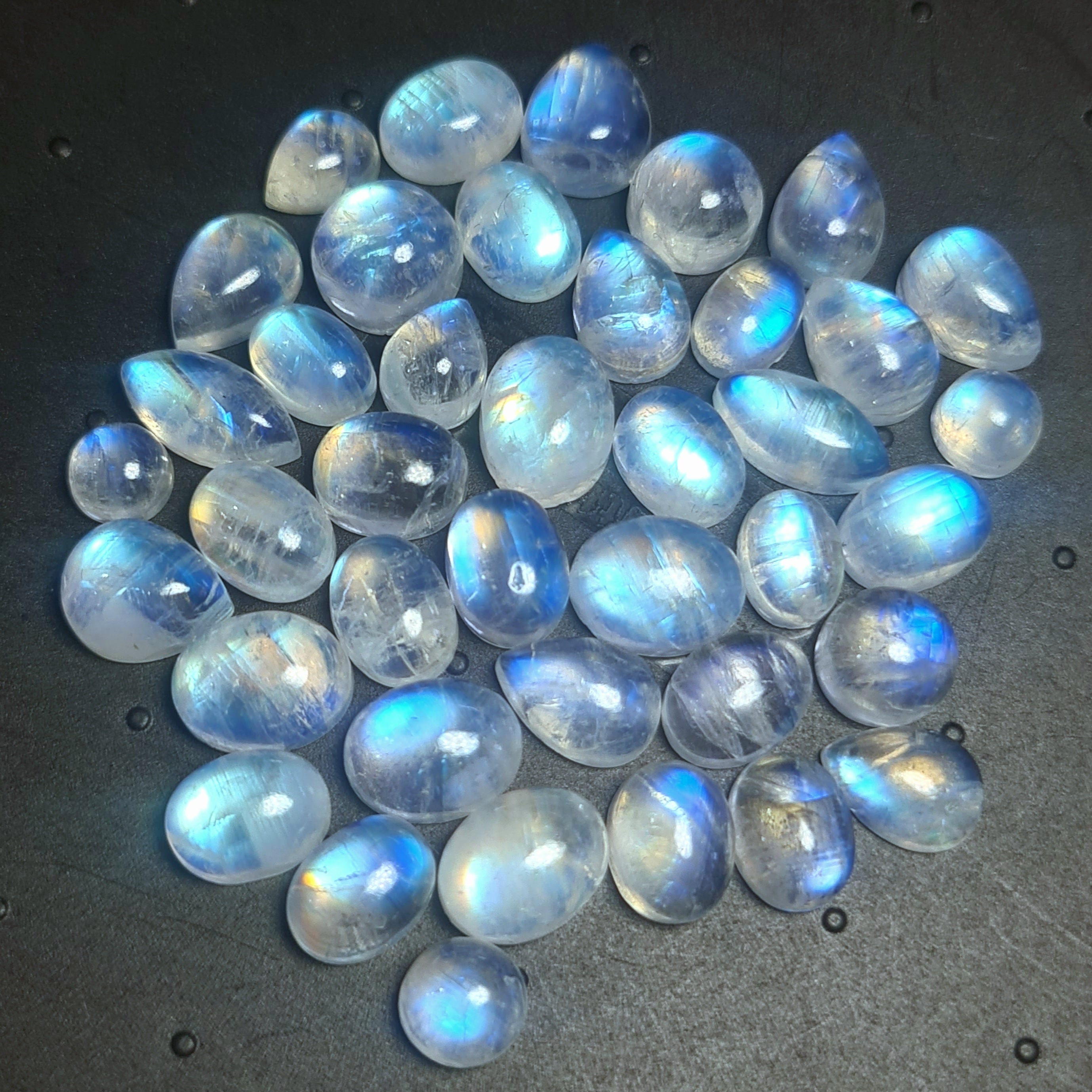 40 Pcs Natural Moonstone Cabochon Gemstone|Mix Shape| 6-11mm - The LabradoriteKing