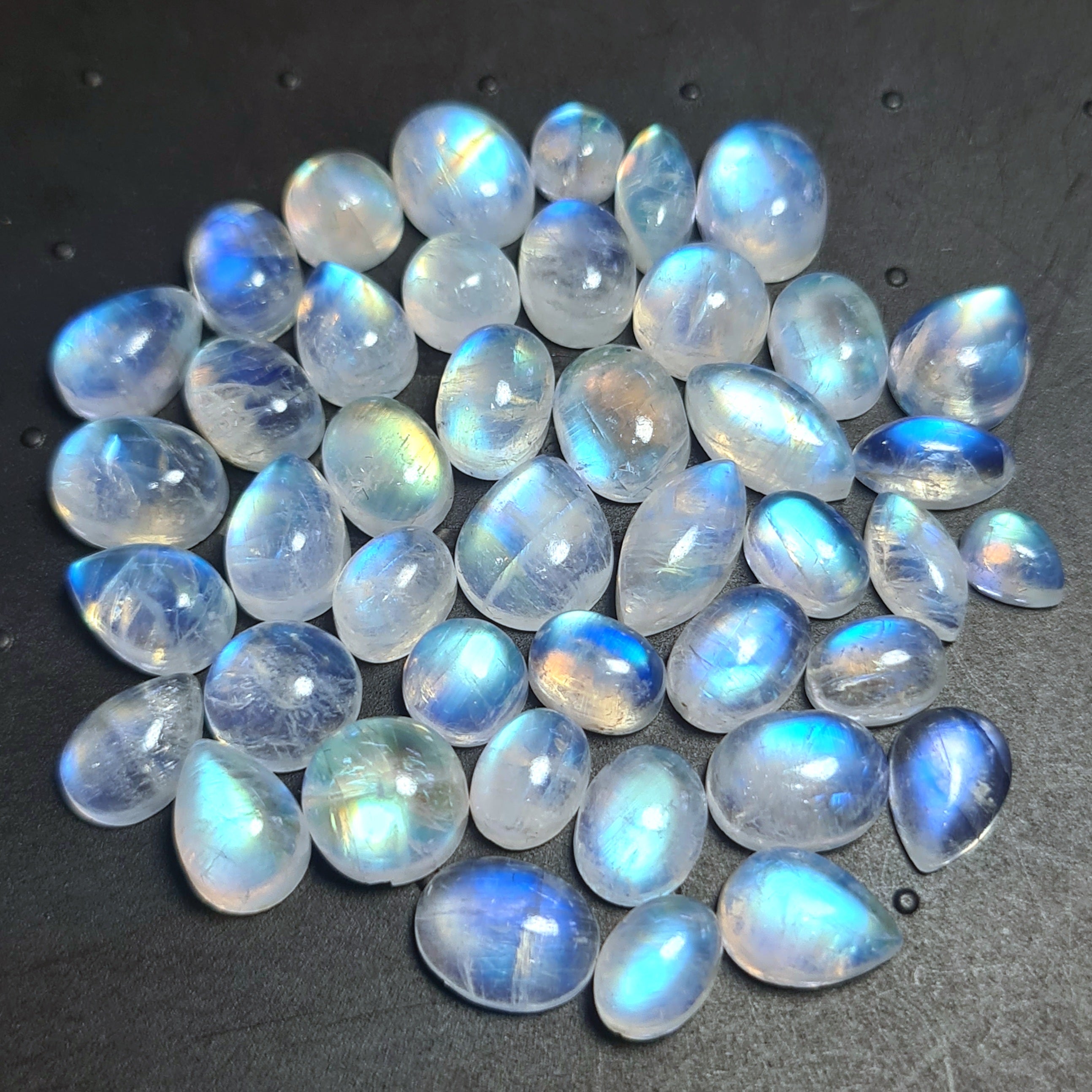 43 Pcs Natural Moonstone Cabochon Gemstone|Mix Shape| 6-12mm - The LabradoriteKing