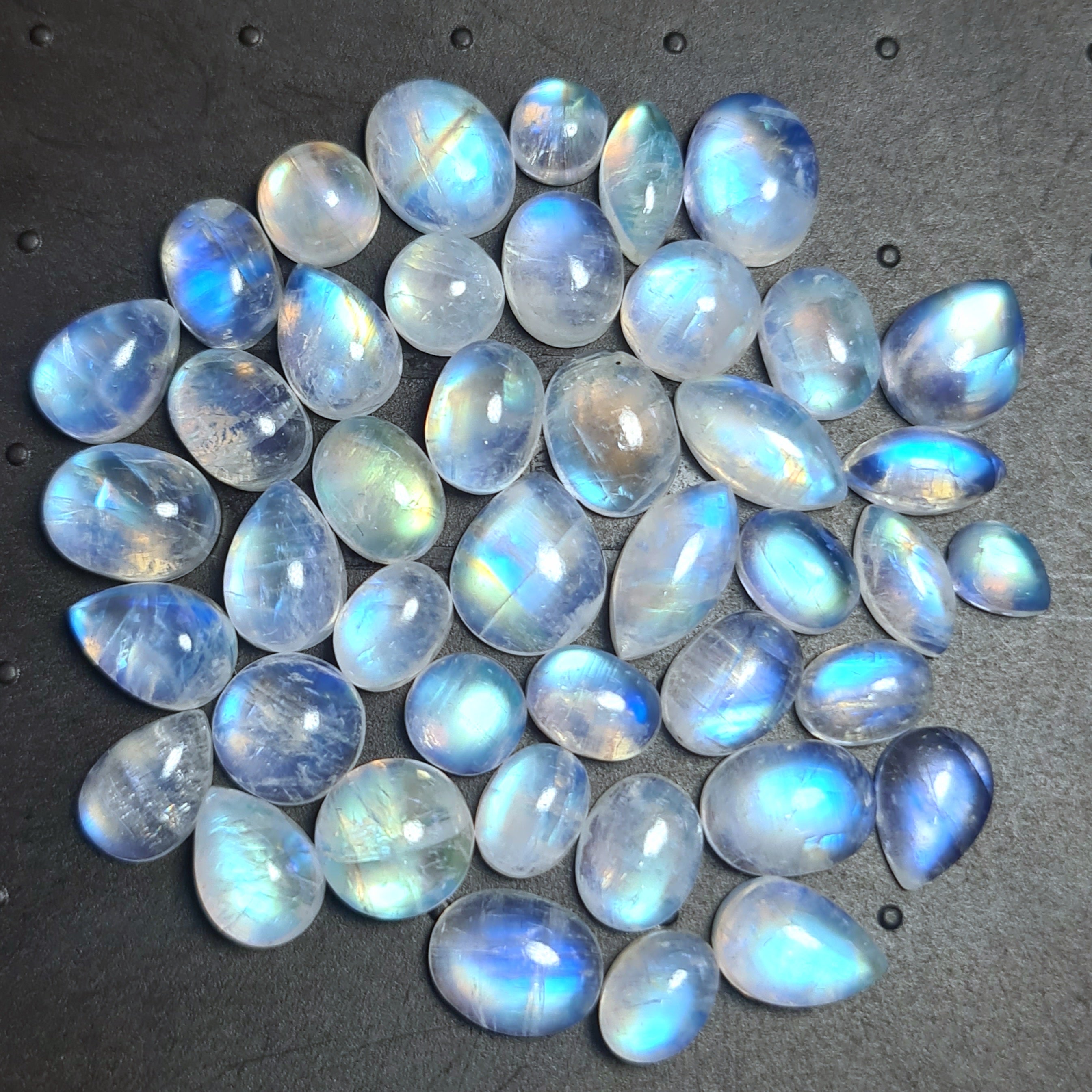 43 Pcs Natural Moonstone Cabochon Gemstone|Mix Shape| 6-12mm - The LabradoriteKing