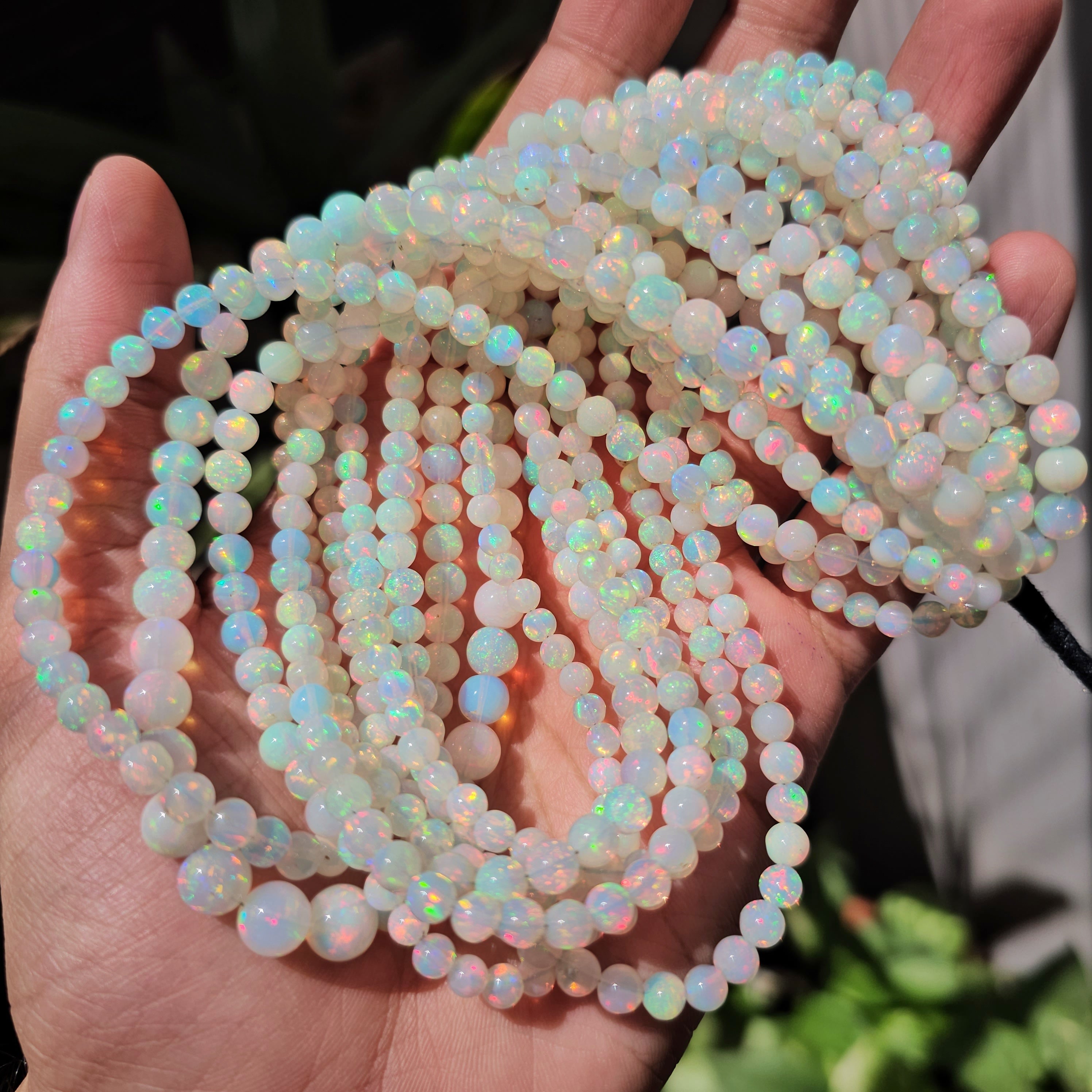 1 String of Pink fire Opal sphere Beads | 17" Inches balls - The LabradoriteKing