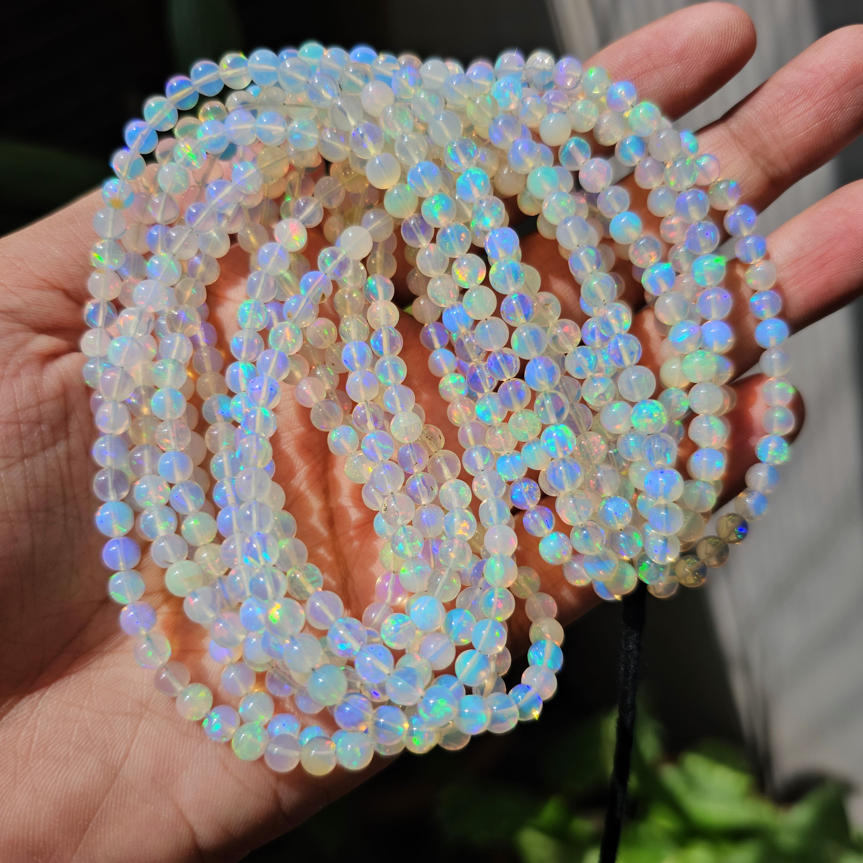 1 String of Opal sphere Beads | 17" Inches Balls - The LabradoriteKing