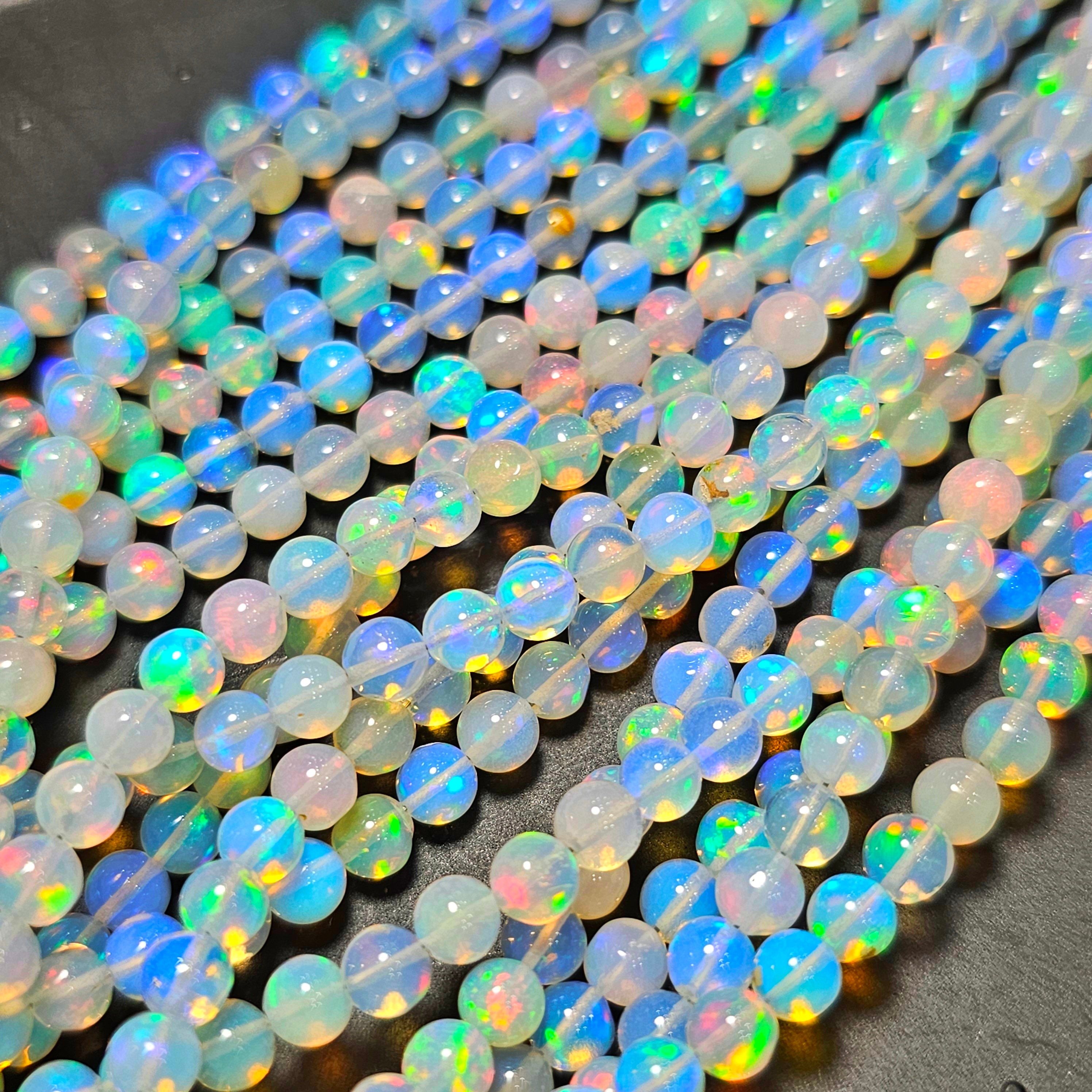 1 String of Opal sphere Beads | 17" Inches Balls - The LabradoriteKing