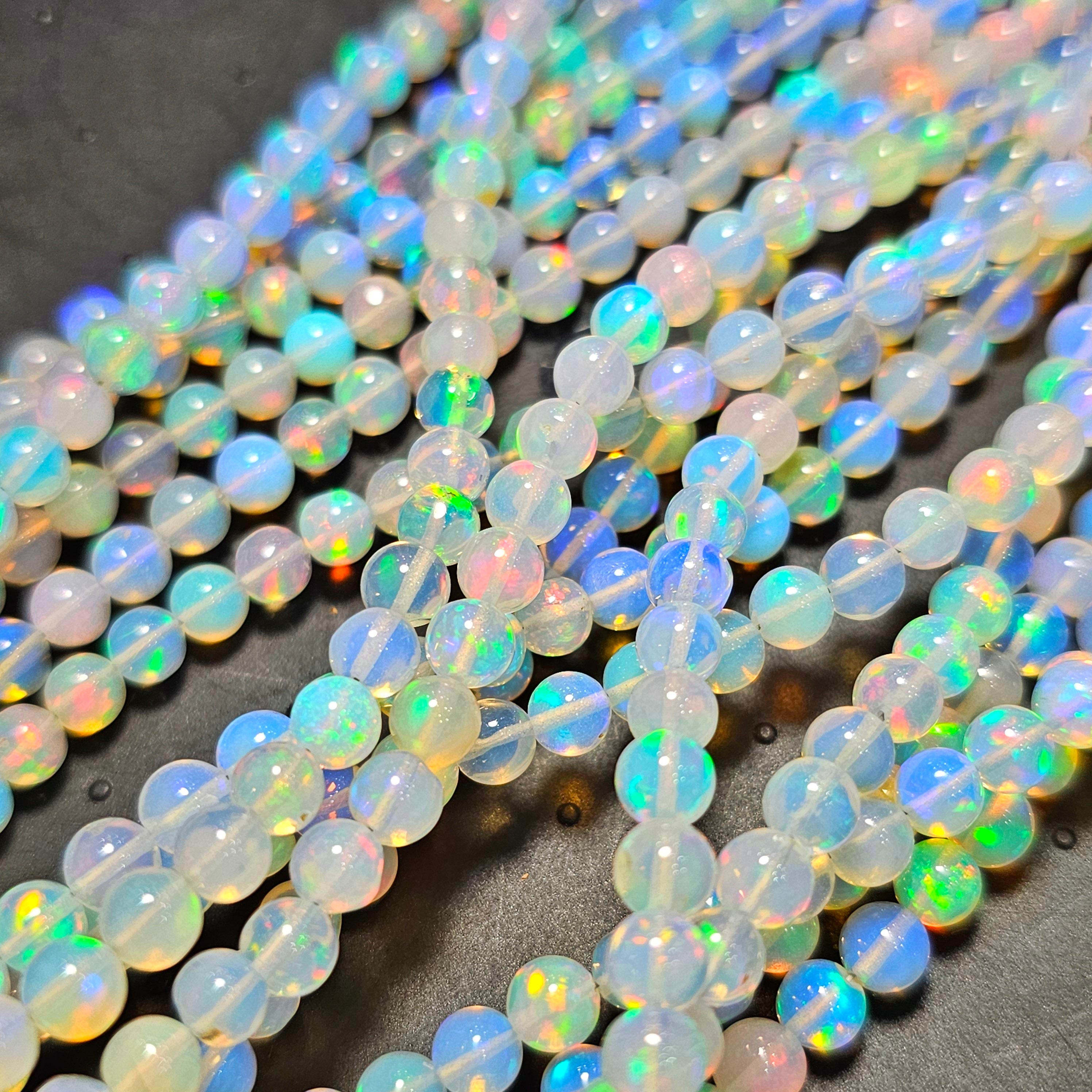 1 String of Opal sphere Beads | 17" Inches Balls - The LabradoriteKing