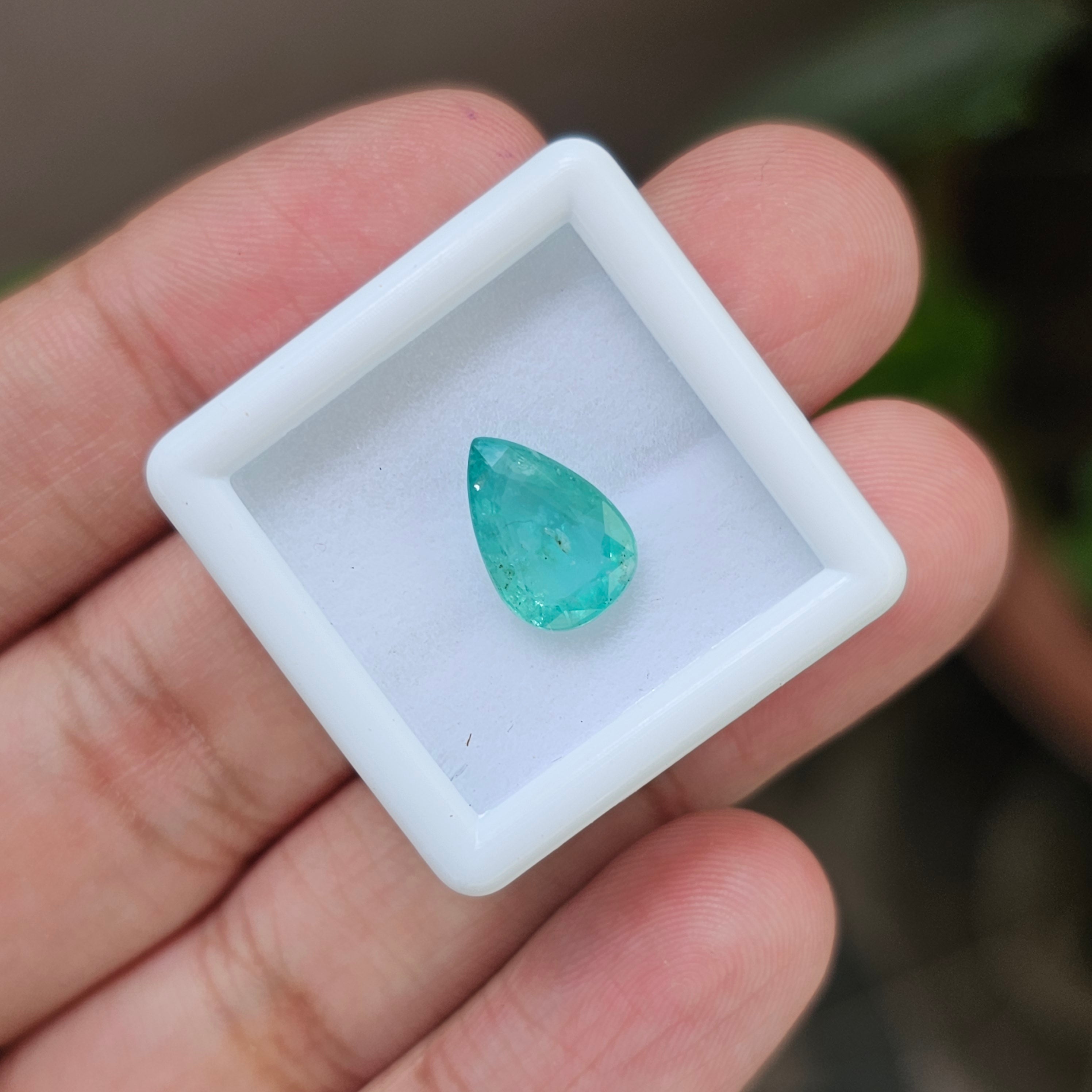 1 Pcs Natural Colombian Emerald Faceted Pear | 11 mm - The LabradoriteKing