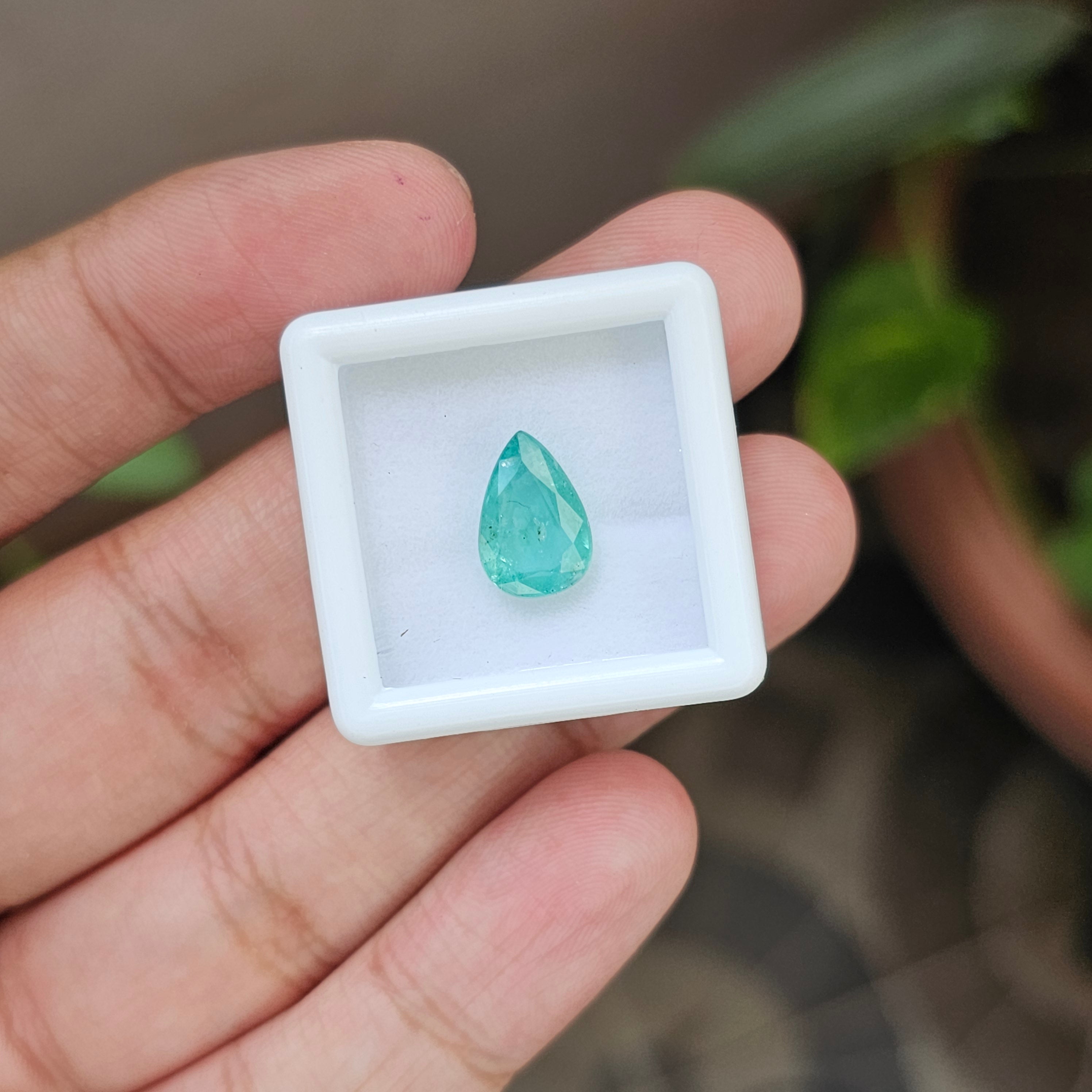 1 Pcs Natural Colombian Emerald Faceted Pear | 11 mm - The LabradoriteKing