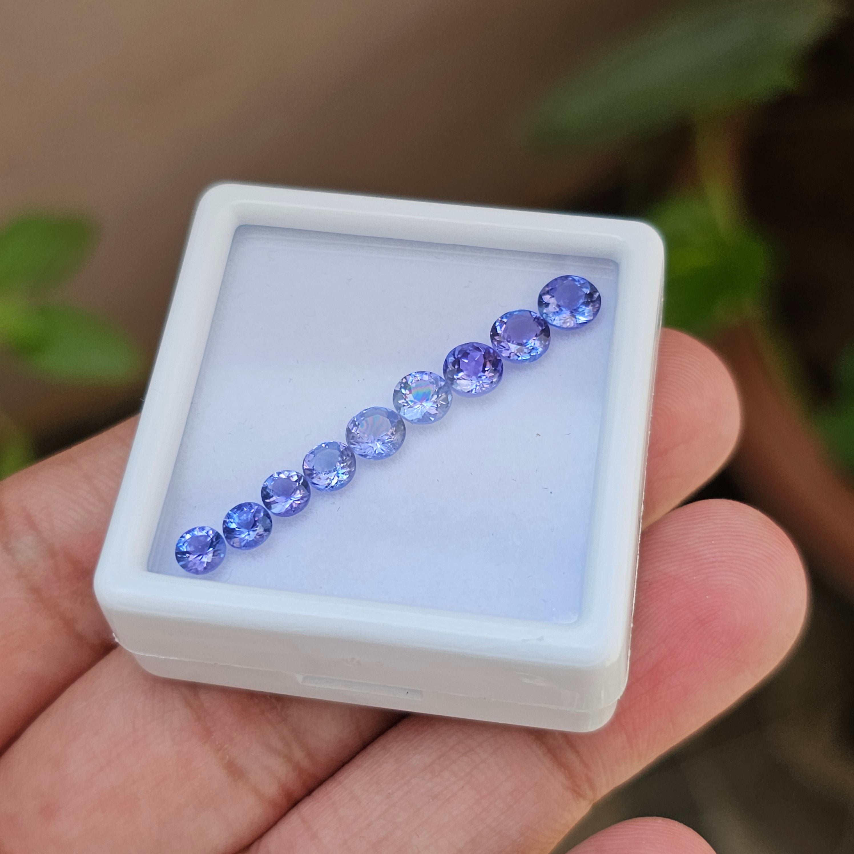 9 Pcs Natural Tanzanite |Round Shape|4mm to 5mm | AAA Quality - The LabradoriteKing