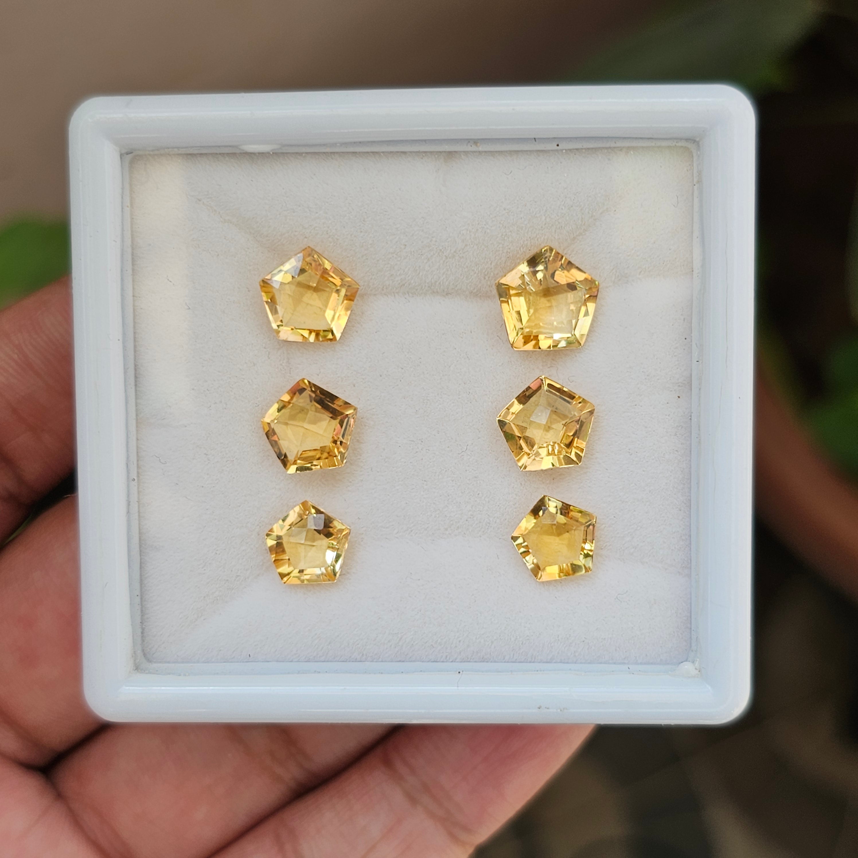 6 Pcs Natural Citrine | Hexagon Shape| 10x8mm|12.8 Cts - The LabradoriteKing