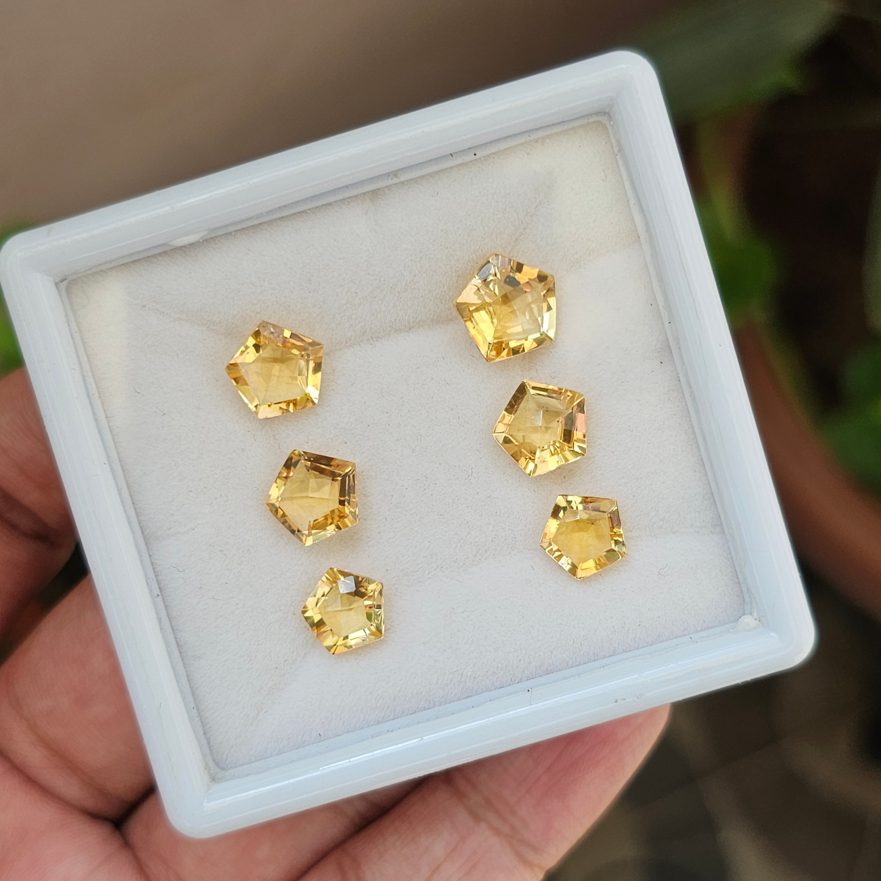 6 Pcs Natural Citrine | Hexagon Shape| 10x8mm|12.8 Cts - The LabradoriteKing