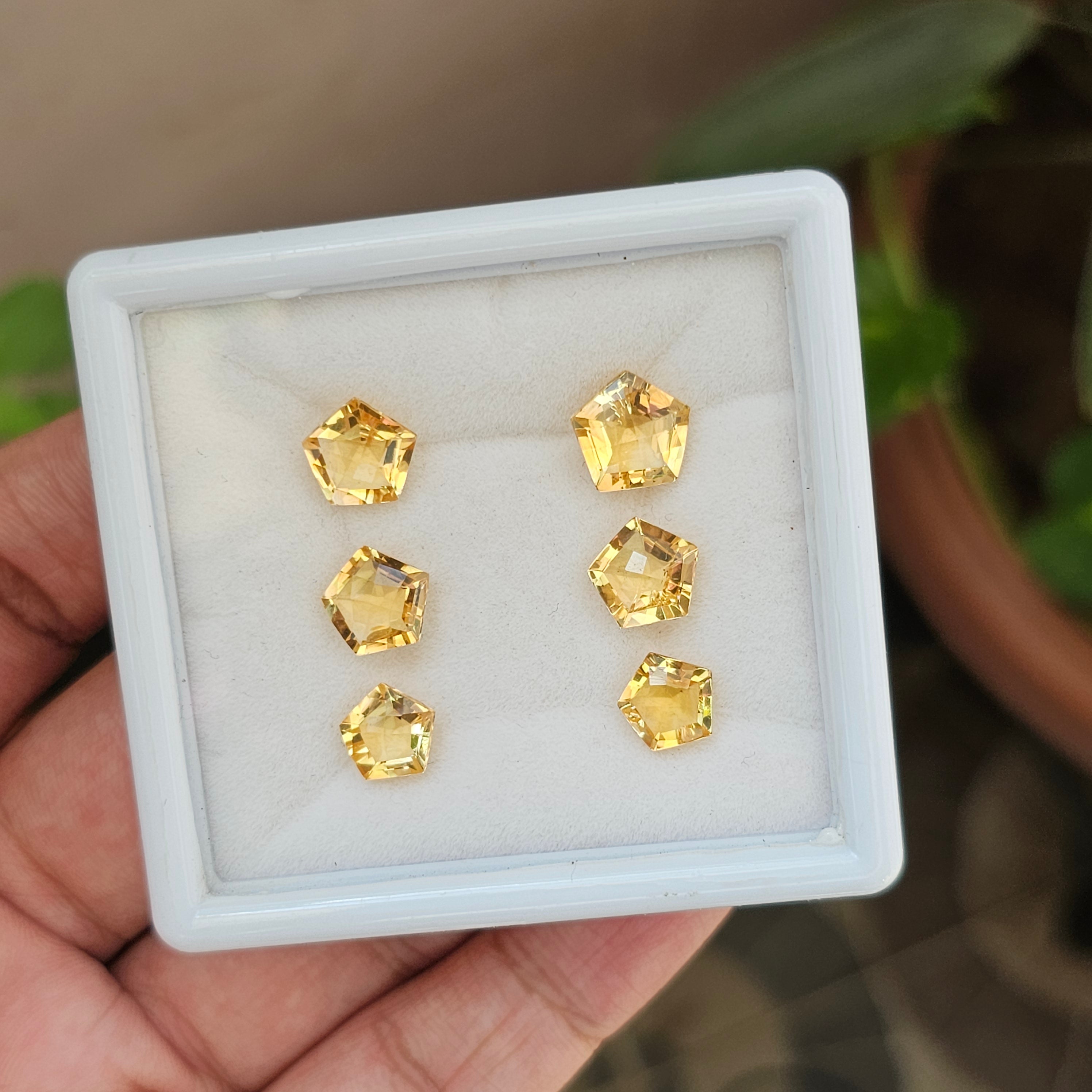 6 Pcs Natural Citrine | Hexagon Shape| 10x8mm|12.8 Cts - The LabradoriteKing