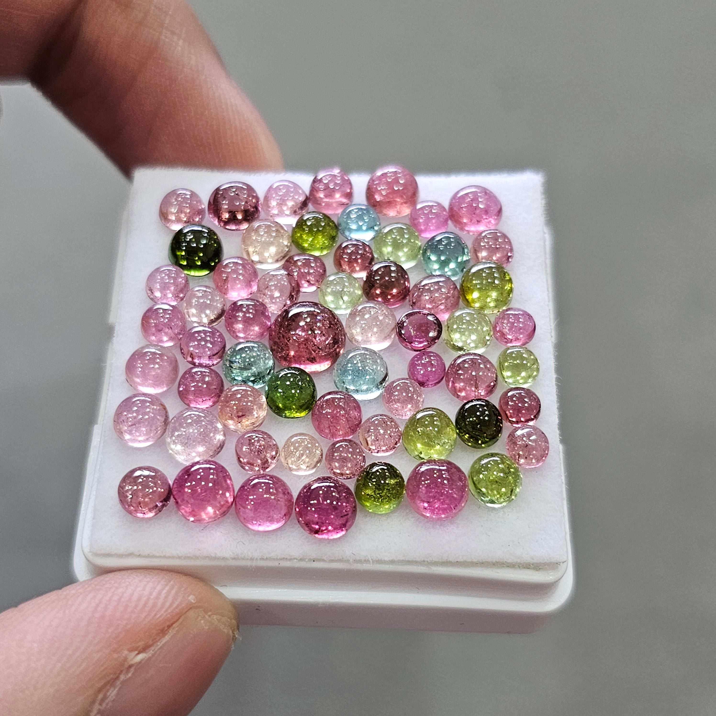 60 Pcs Natural Tourmaline  |Round Shape| 3-7mm|25.4 Cts - The LabradoriteKing