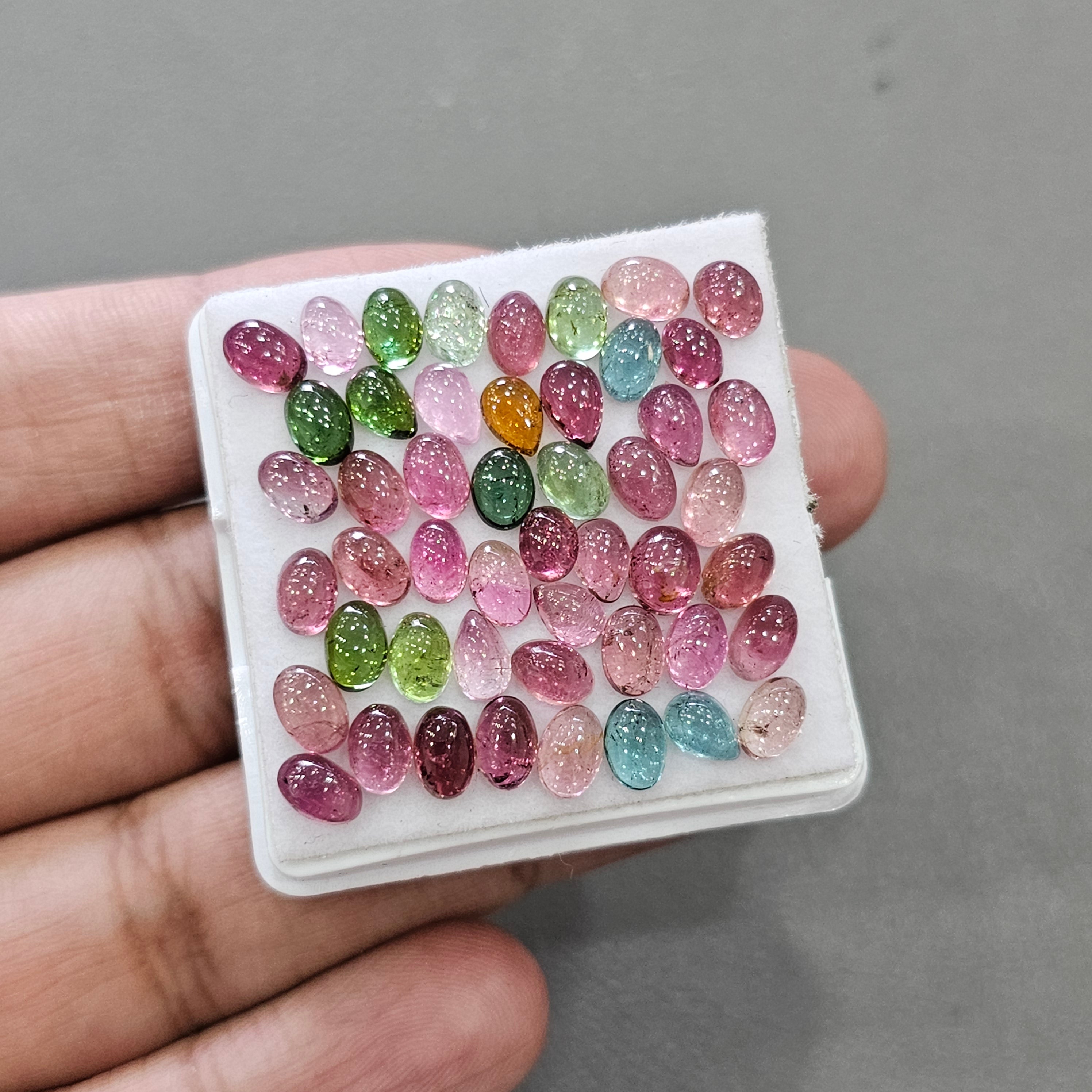 49 Pcs Natural Tourmaline  |Oval & Pear Shape| 5-6mm|26.6Cts - The LabradoriteKing