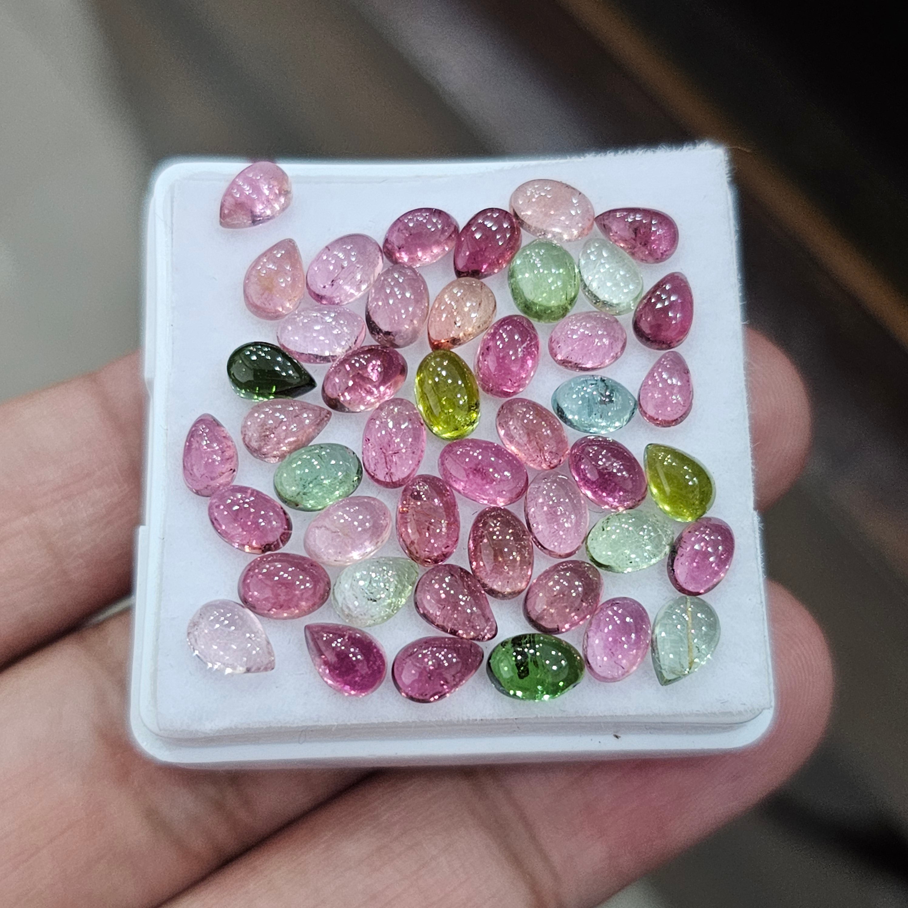 45 Pcs Natural Tourmaline  |Oval & Pear Shape| 5-6mm|22.4 Cts - The LabradoriteKing