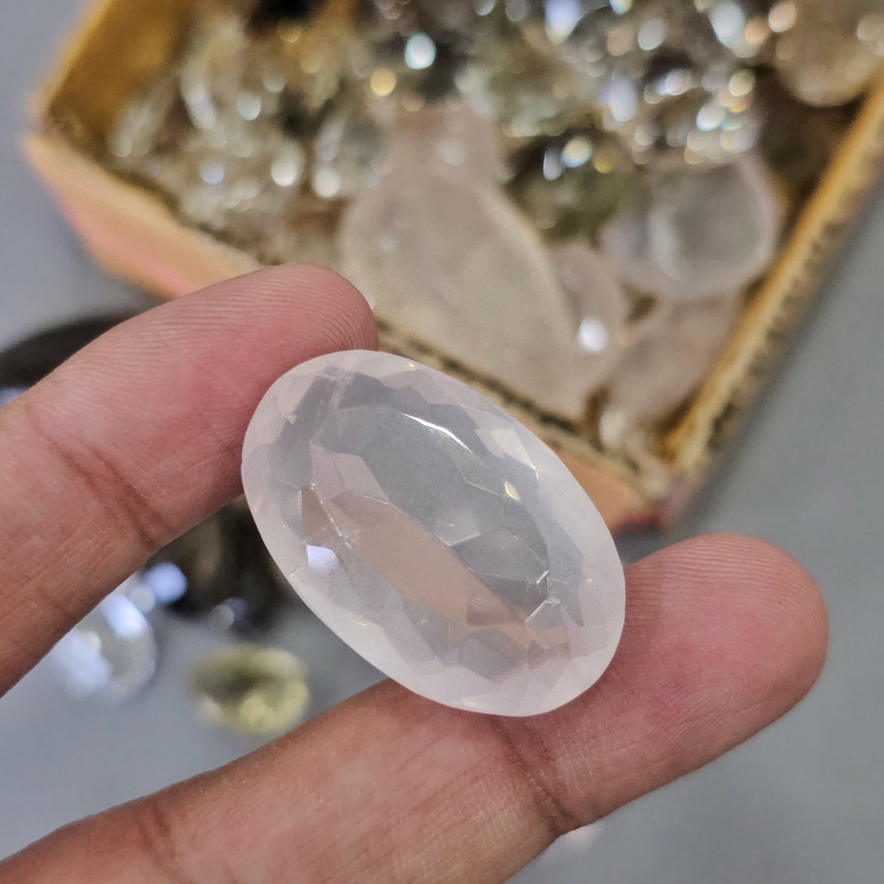 Jharkhand Faceted Quartz by KG | Mix of Clear quartz, Smoky, Citrine. Rosequartz, Phantom.