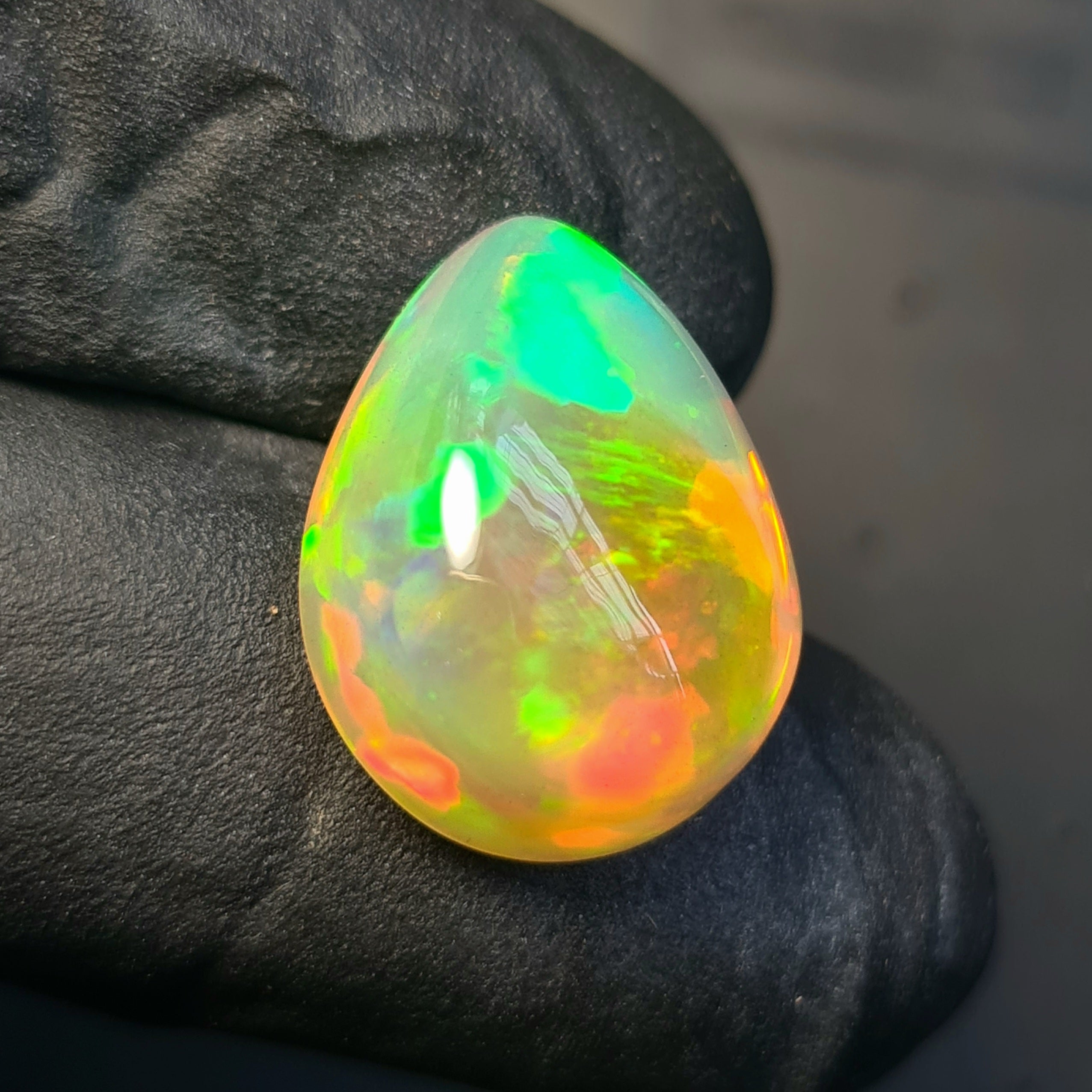 1  Pcs Of Natural Ethiopian Opal  | Pear | Size: 19x15mm