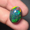 Natural Ethiopian Black Smoked Opal Cabochon| Oval| Size: 18x13mm | 9.6 Cts