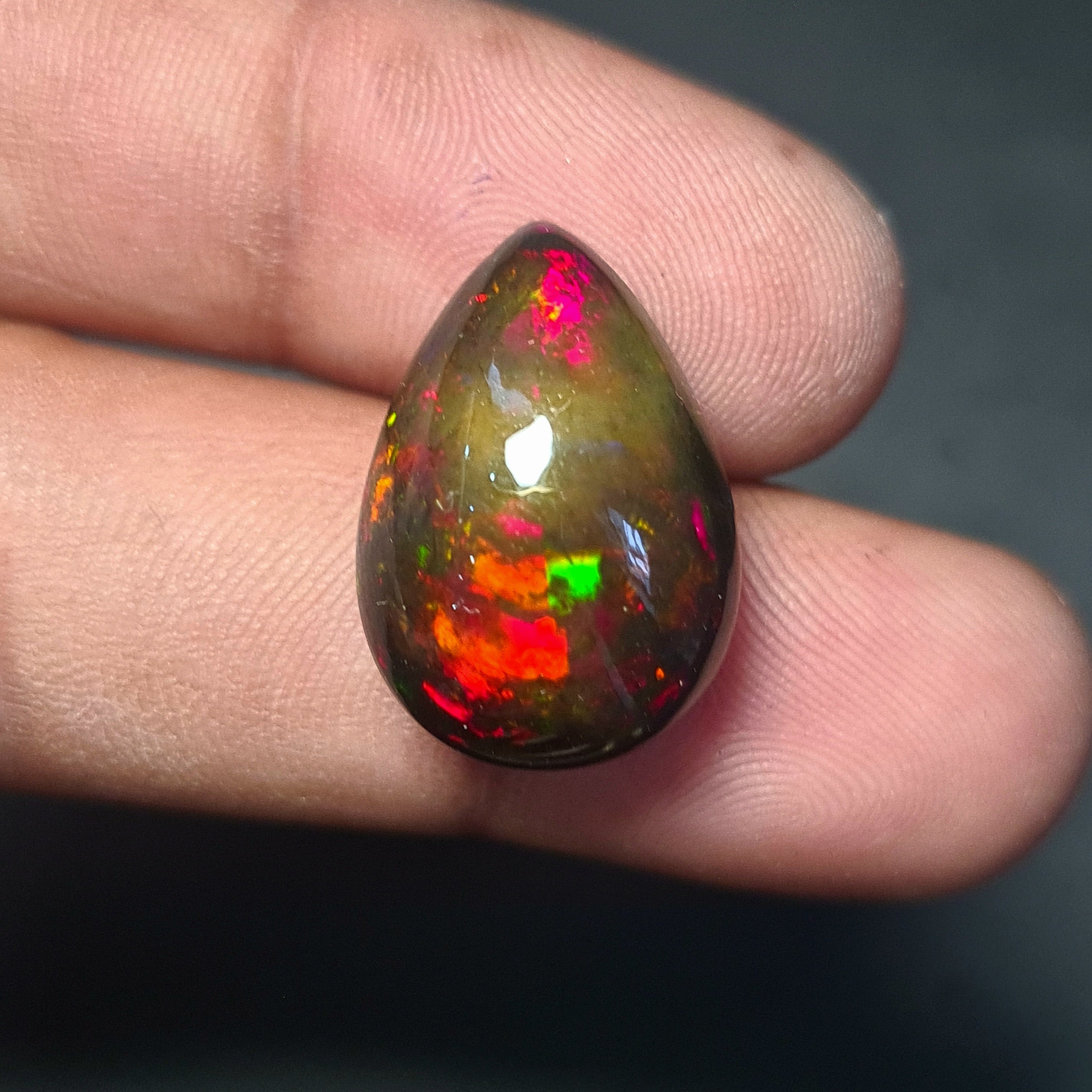 Good Ethiopian Opal Cabochon Gemstone Natural Opal Cab Good Quality 2024 Good Fire Opal Polished Shape Pear Opal 7 Carat 7x5 mm 15 Pieces